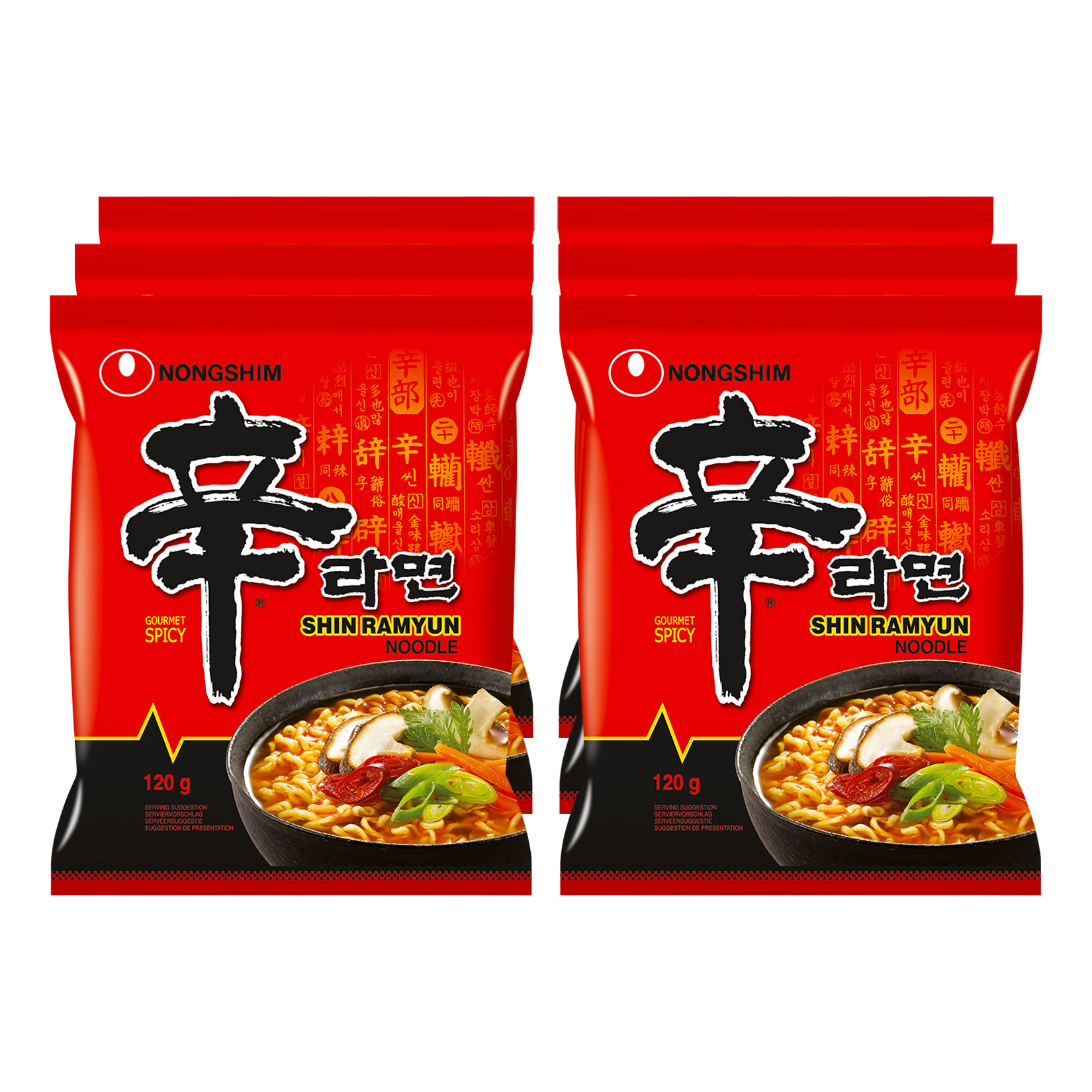 Nongshim Shin Ramyun Noodle Spicy 120 g, 6er Pack - Bild 1