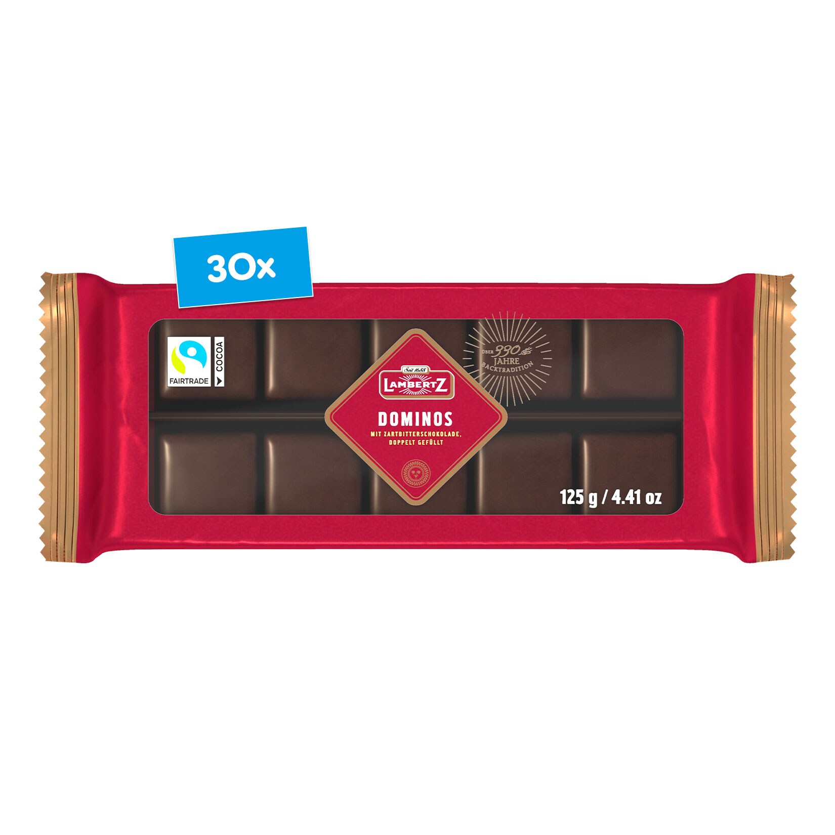 Lambertz Dominosteine Zartbitter 125 g, 30er Pack - Bild 1