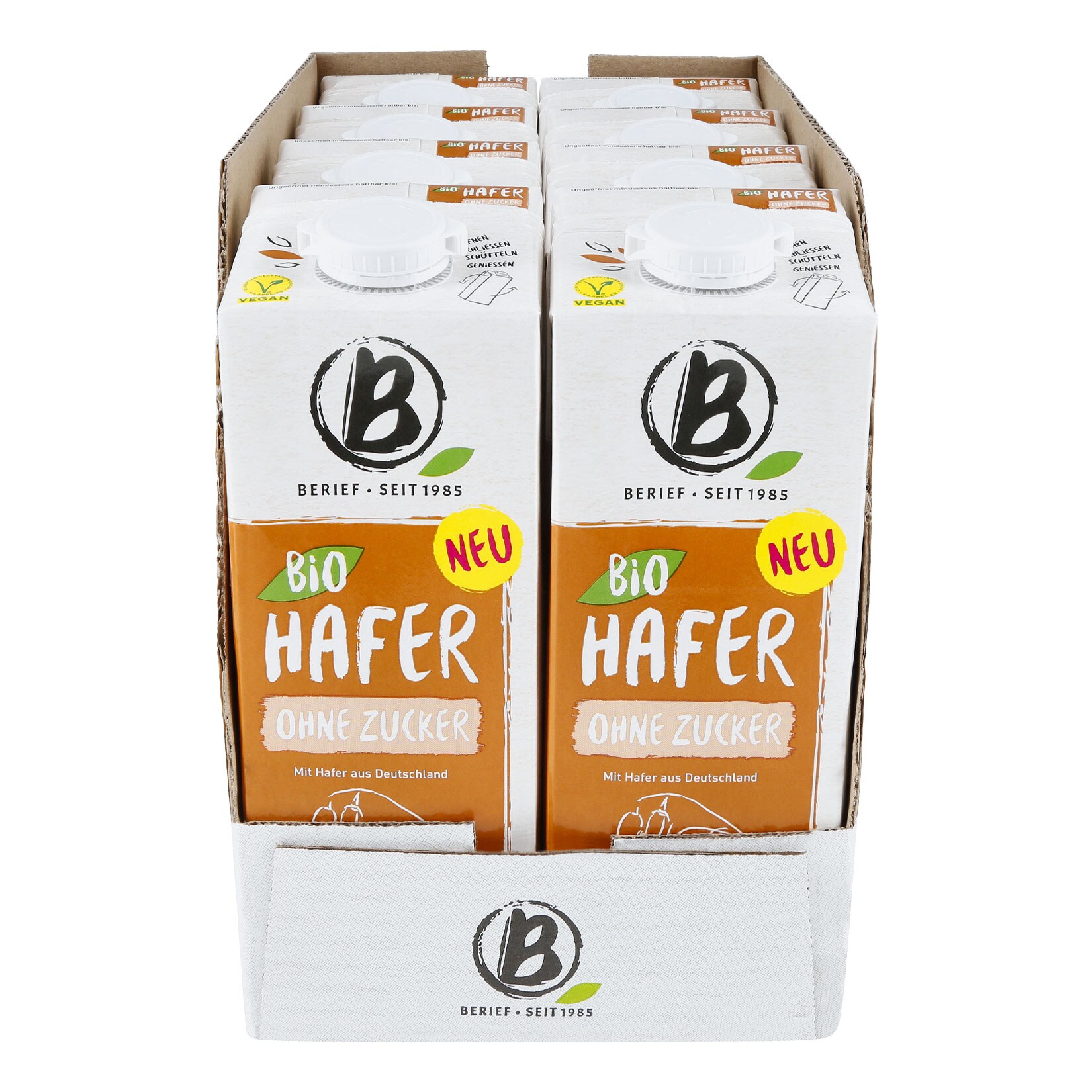 Berief Bio Hafer ohne Zucker Drink 1 Liter, 8er Pack