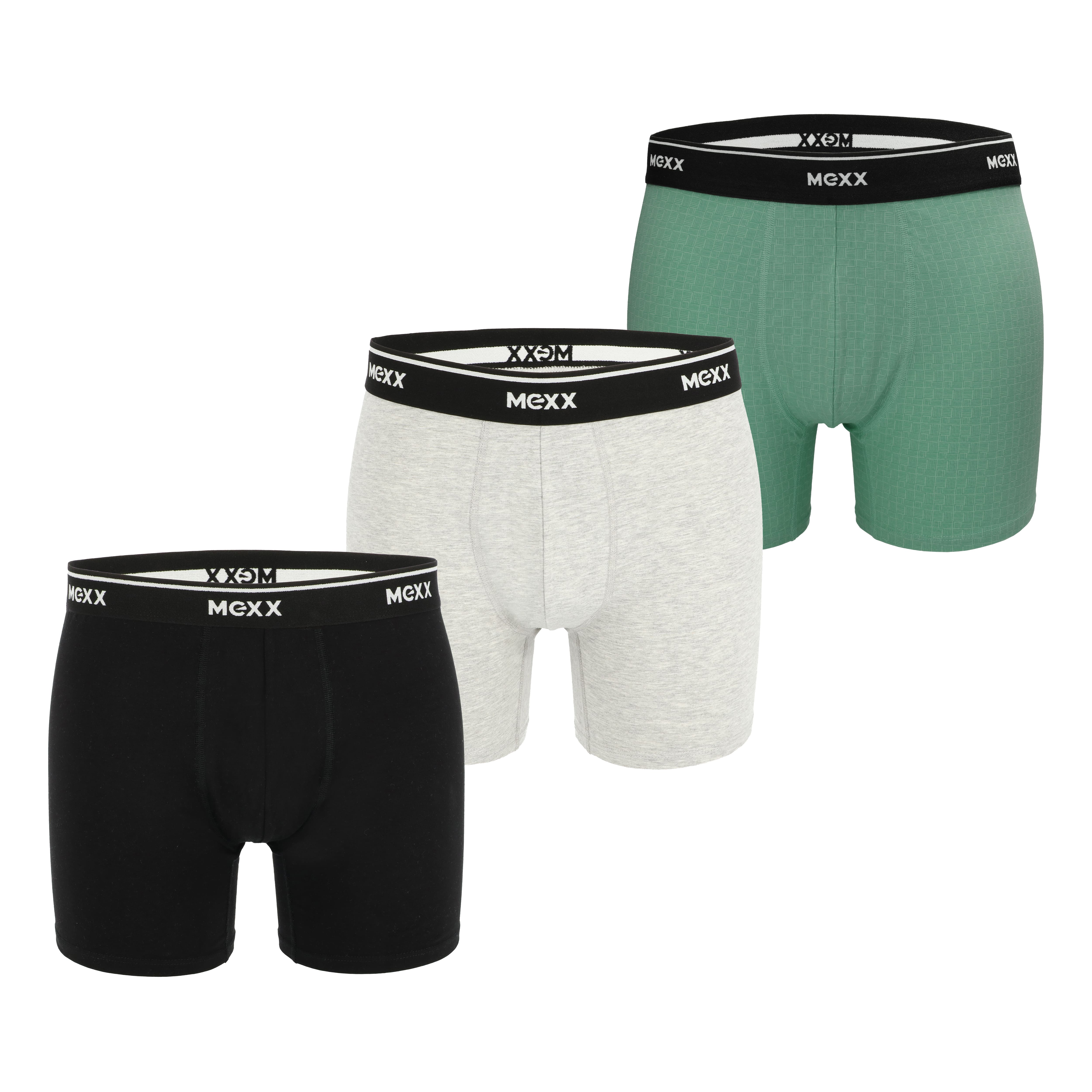 Mexx Herren Retroshorts 3er Gr. M Black/Grey Mel/Printed - versch. Ausf&uuml;hrungen - Bild 1