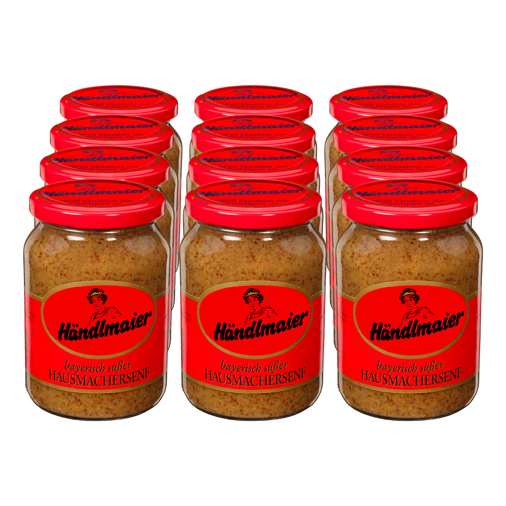 H&auml;ndlmaier Hausmachersenf S&uuml;&szlig; 335 ml, 12er Pack - Bild 1