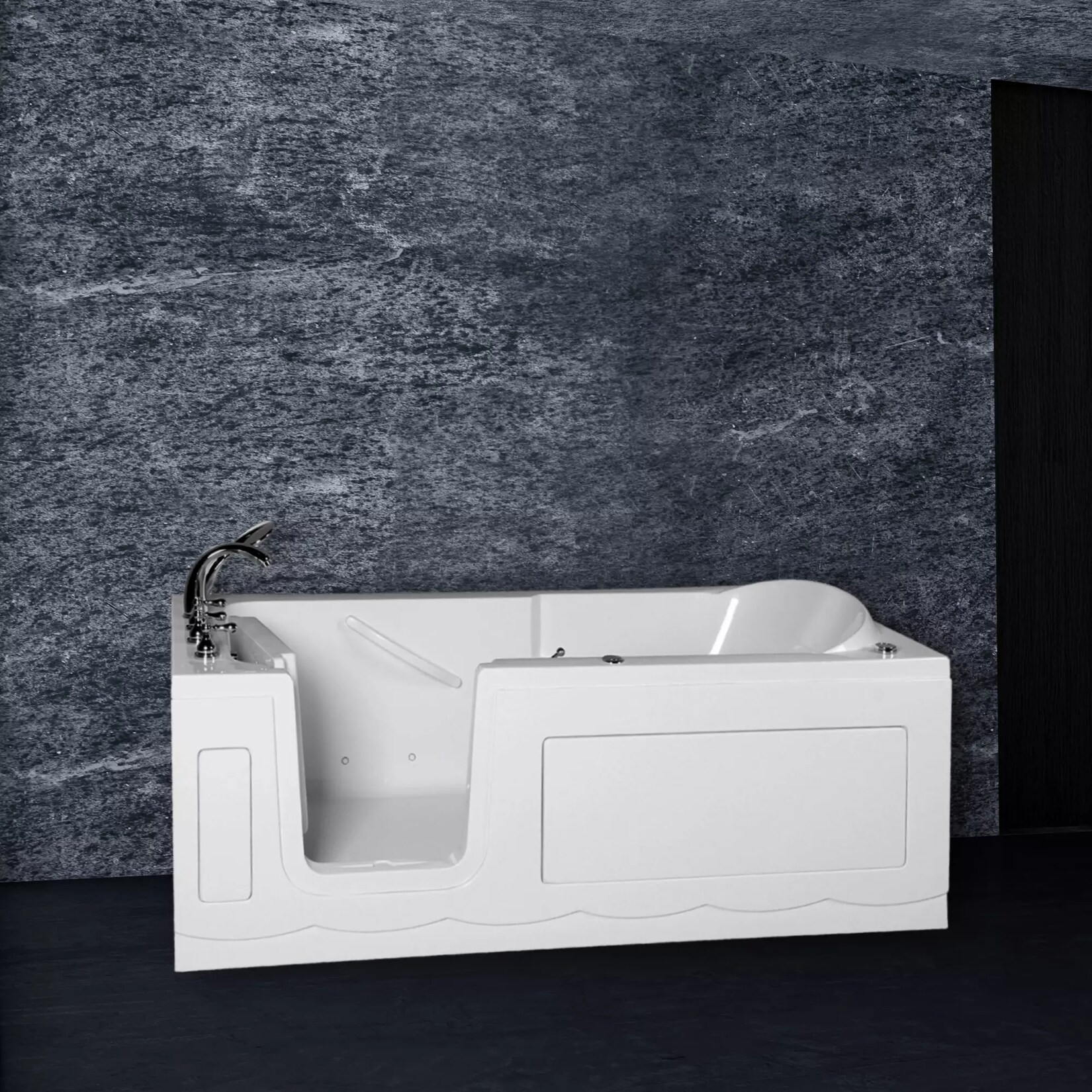 PureHaven Seniorenbadewanne Sitz- und Whirlpool mit Massagedüsen integrierte Tür für leichten Einstieg – versch. Ausführungen | 04260307169275