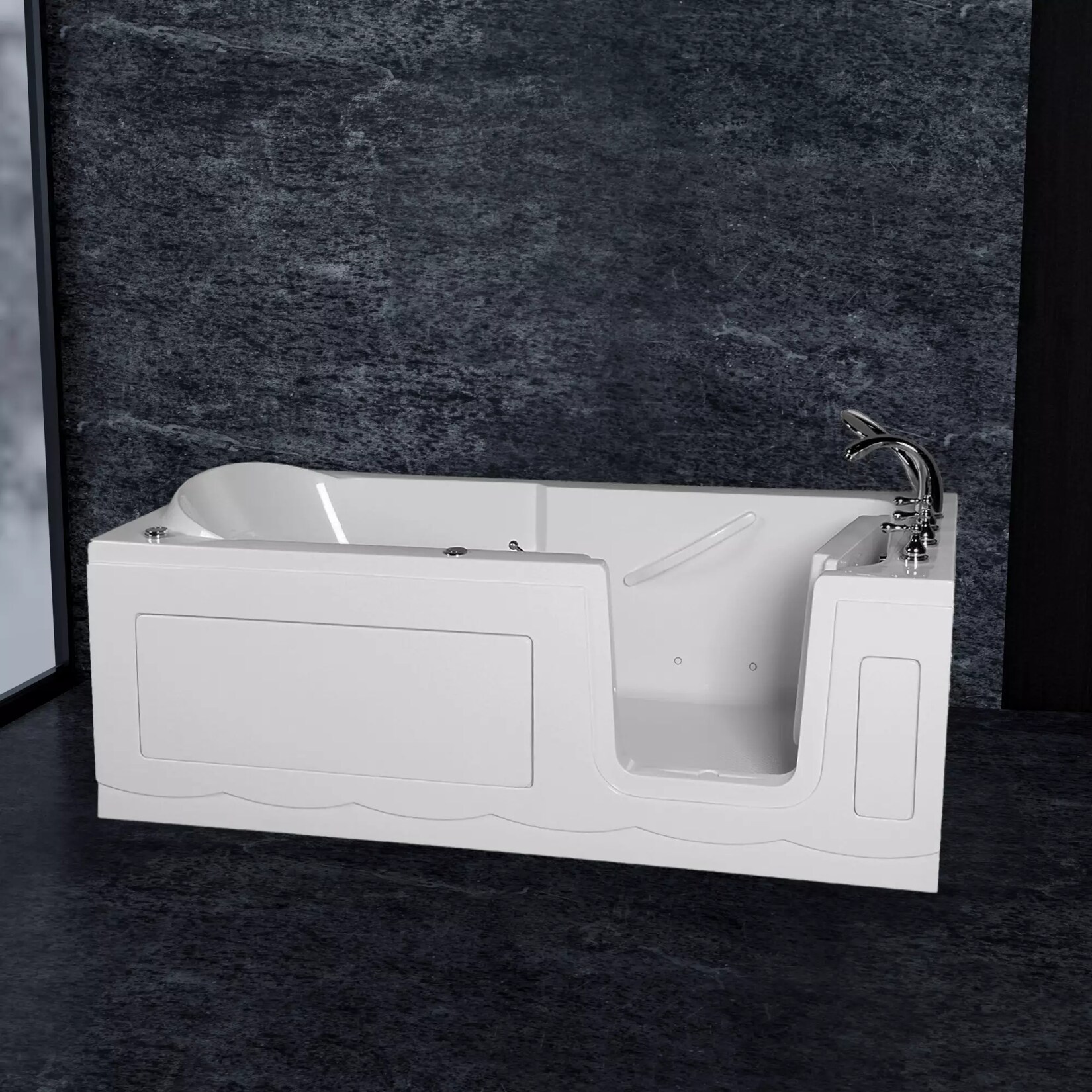 PureHaven Seniorenbadewanne Sitz- und Whirlpool mit Massagedüsen integrierte Tür für leichten Einstieg – versch. Ausführungen | 04260307169299