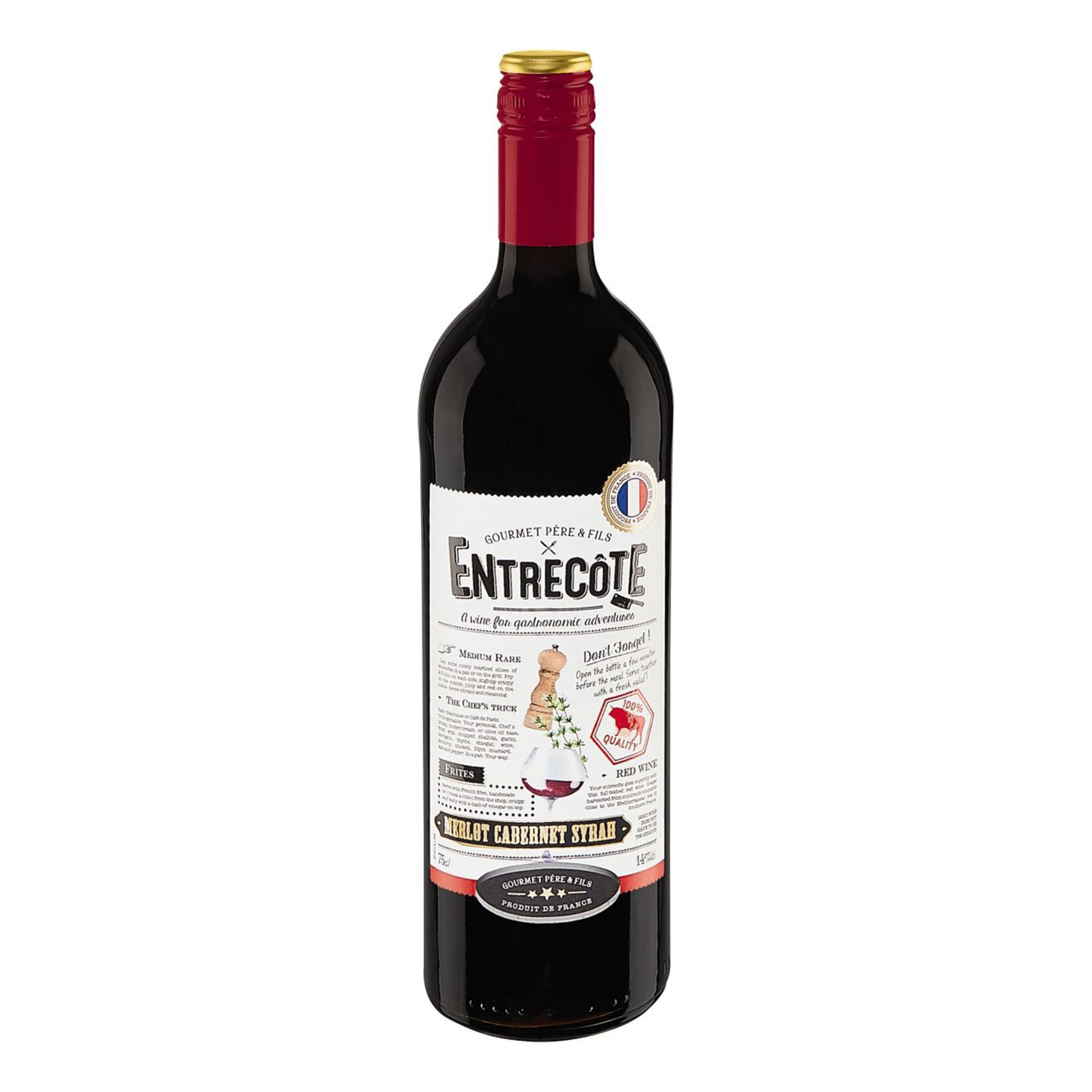Entrecote Merlot Cabernet Syrah 14,0 % vol 0,75 Liter - Bild 1