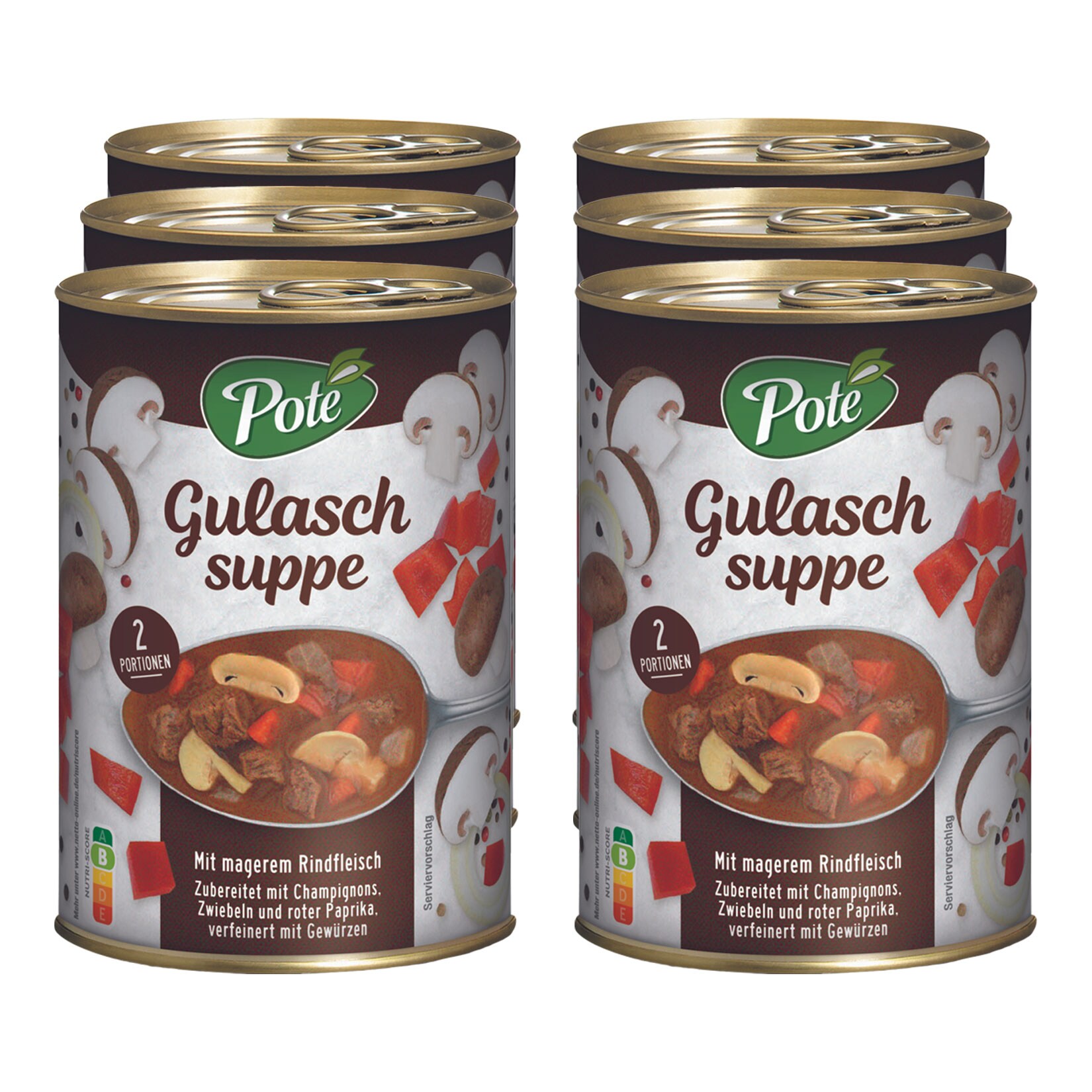 Pote Gulaschsuppe 400 ml, 6er Pack