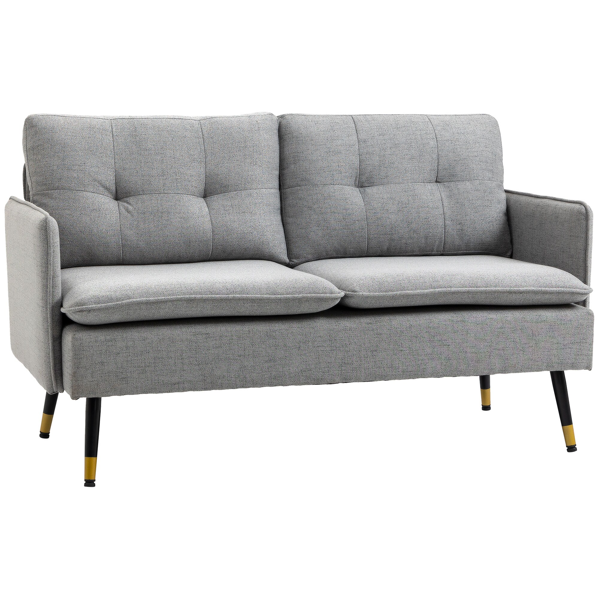 HOMCOM Sofa Leinen (100% Polyester), Schaumstoff, Stahl - Bild 1