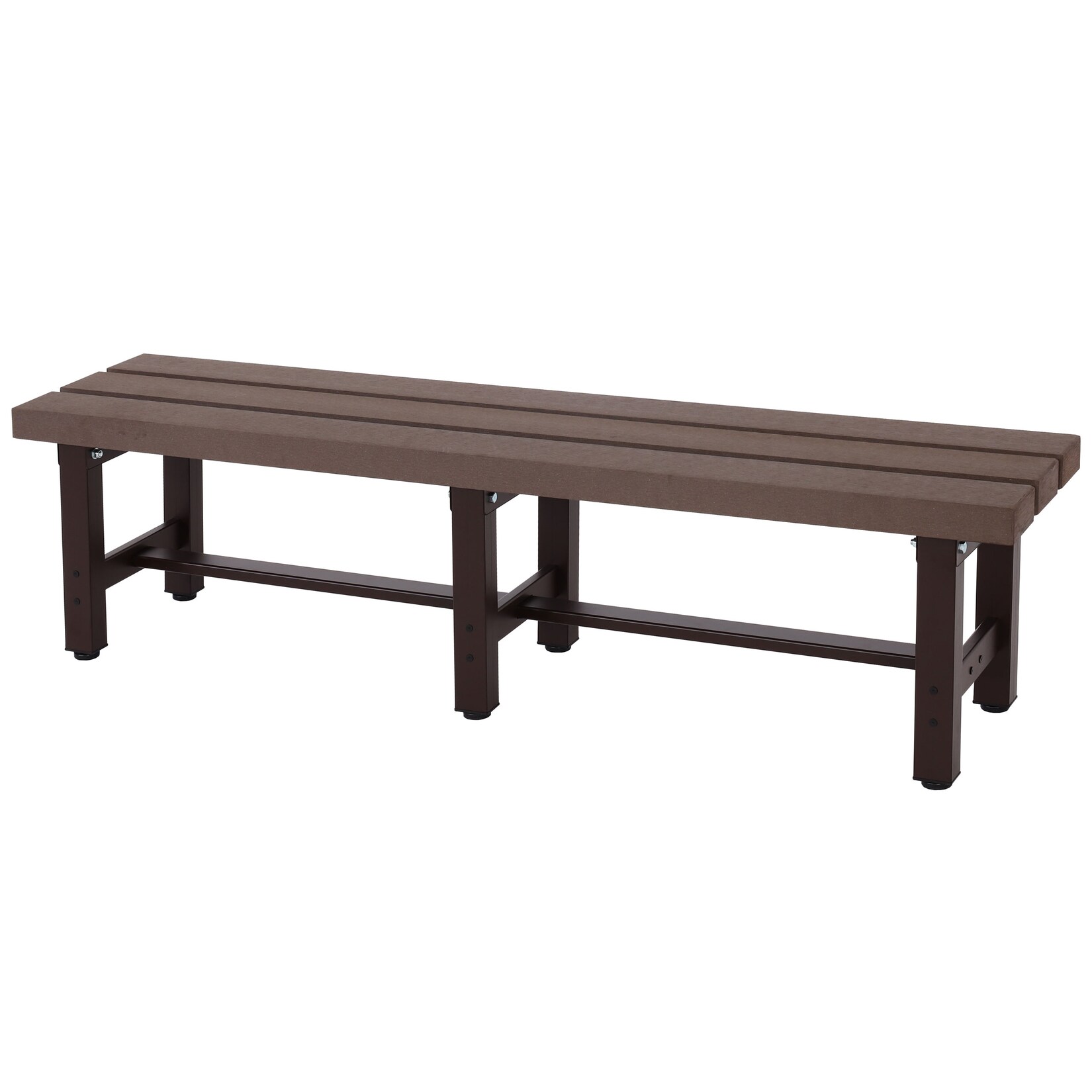 Alu Gartenbank MCW-K60, Bank Parkbank Sitzbank Balkonbank, wetterfest WPC 150cm, braun | 04057651602684