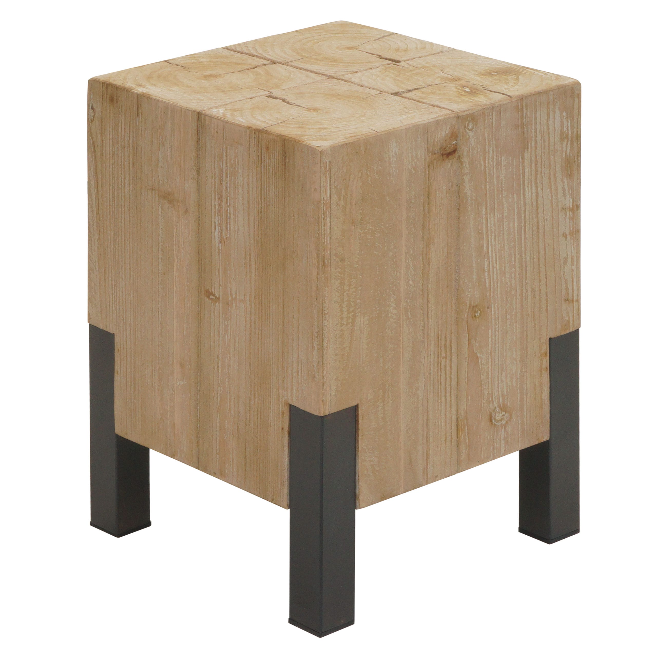 Hocker MCW-L76, Sitzhocker Holzhocker, Industrial Metall Massiv-Holz MVG-zertifiziert, natur - Bild 1