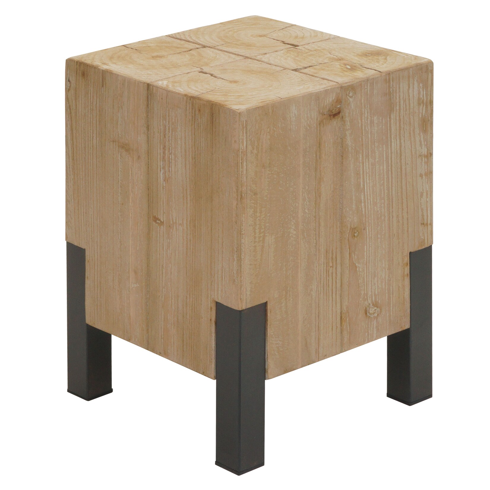 Hocker MCW-L76, Sitzhocker Holzhocker, Industrial Metall Massiv-Holz MVG-zertifiziert, natur | 04057651603698