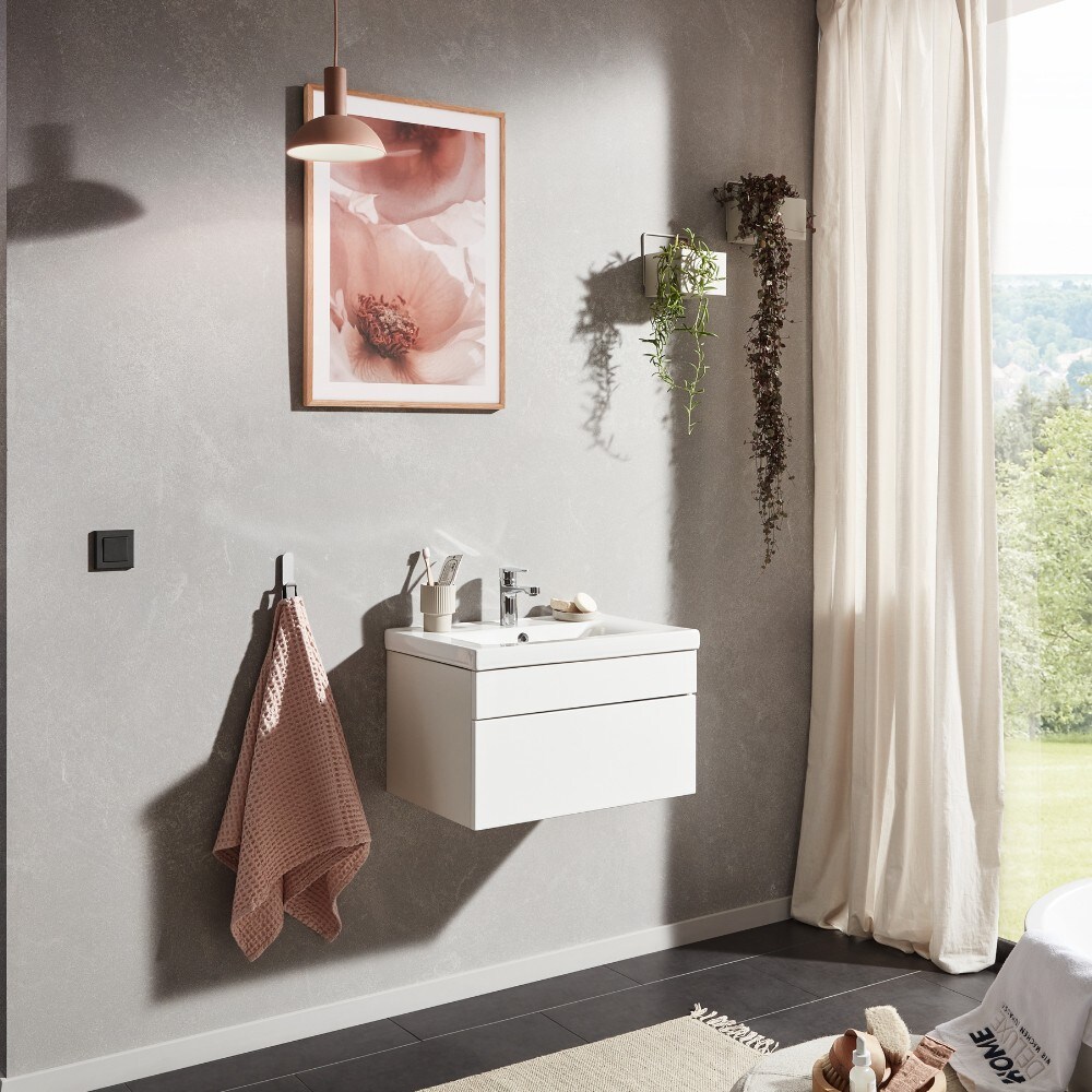 HOME DELUXE Wangerooge Badm&ouml;bel-Set wei&szlig;, ca. 61 cm breit ohne Spiegel (Gr. S) - Bild 1