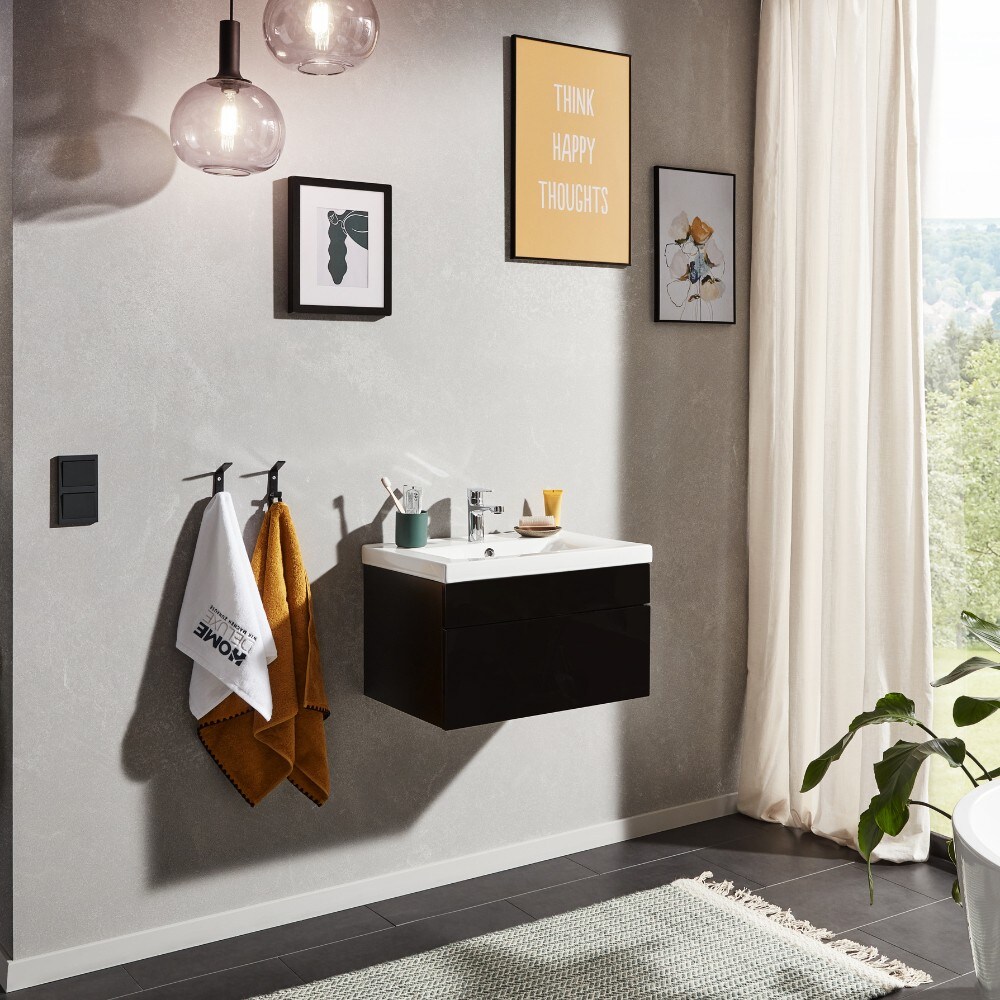 HOME DELUXE Wangerooge Badm&ouml;bel-Set schwarz, ca. 61 cm breit ohne Spiegel (Gr. S) - Bild 1