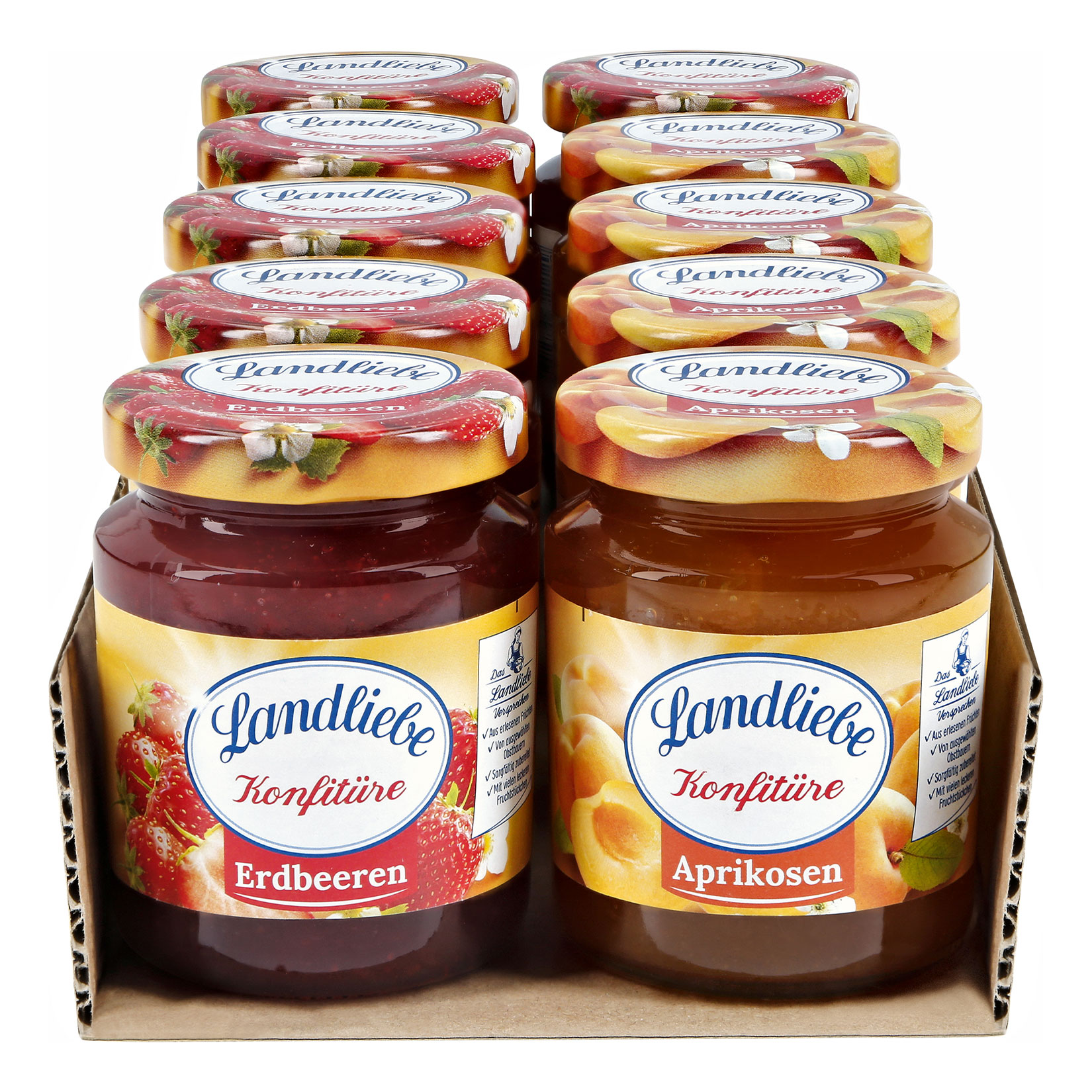 Landliebe Konfit&uuml;re 200 g, verschiedene Sorten, 10er Pack - Bild 1