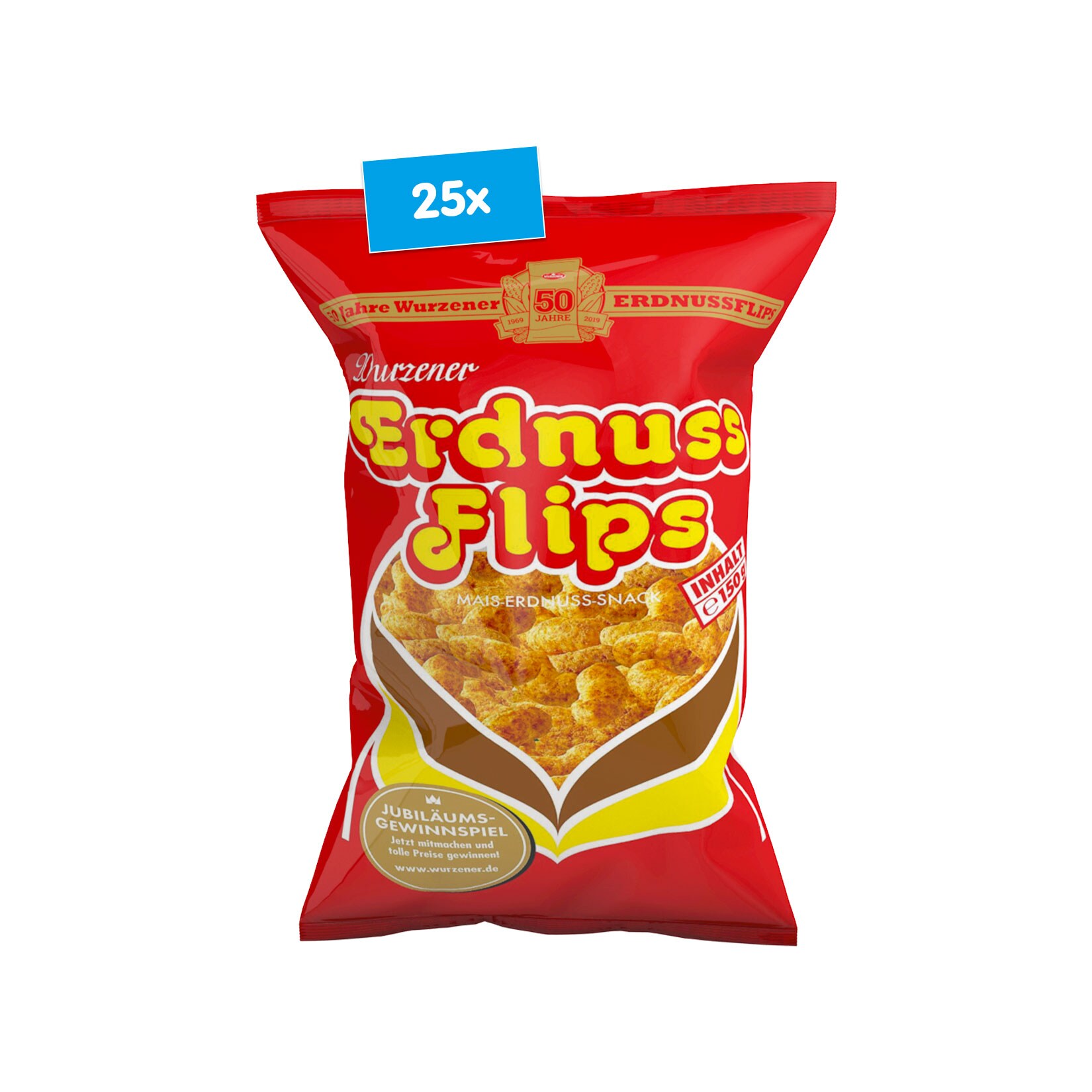 Wurzener Erdnussflips Retro 150 g, 25er Pack - Bild 1