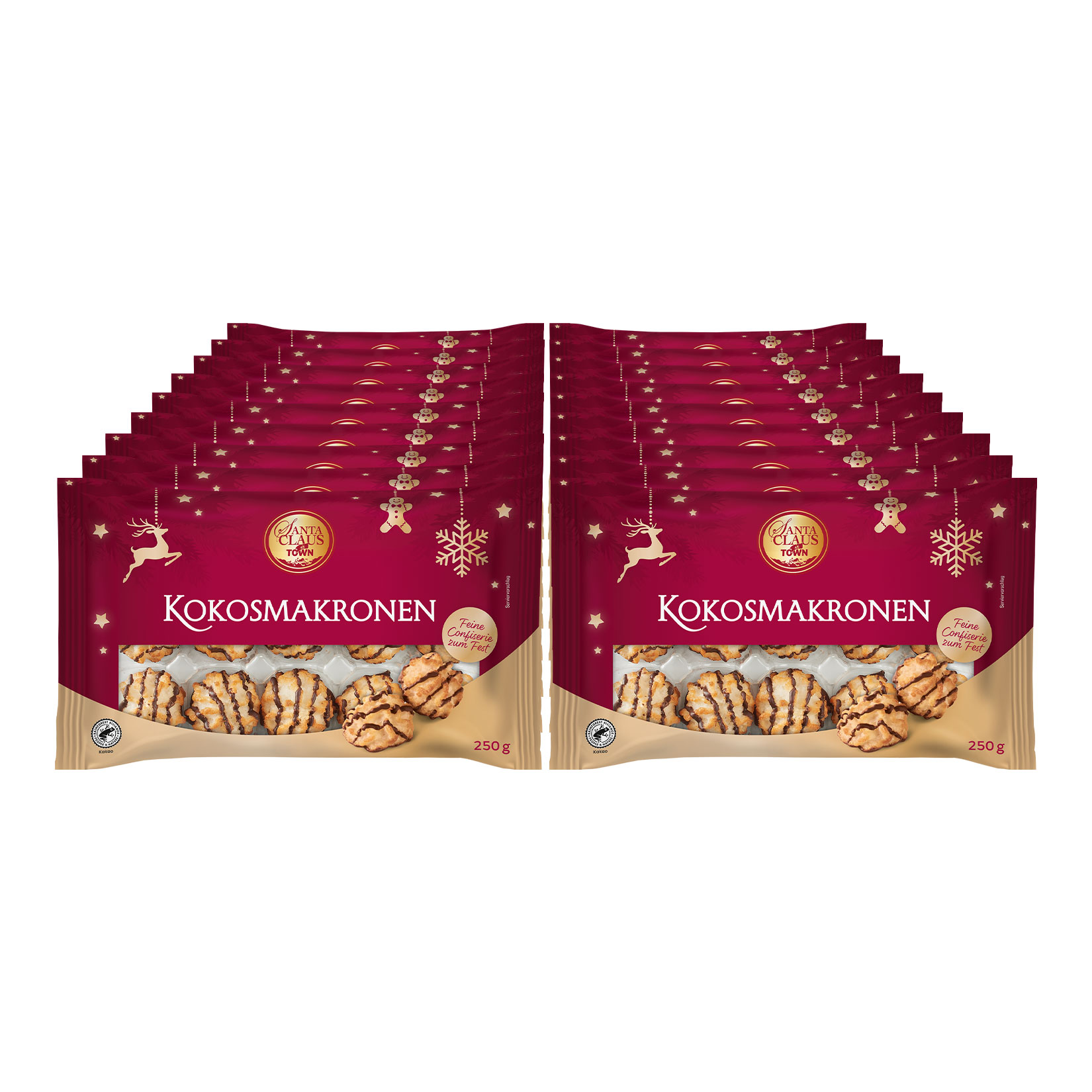Santa Claus in Town Kokosmakronen 250 g, 18er Pack - Bild 1
