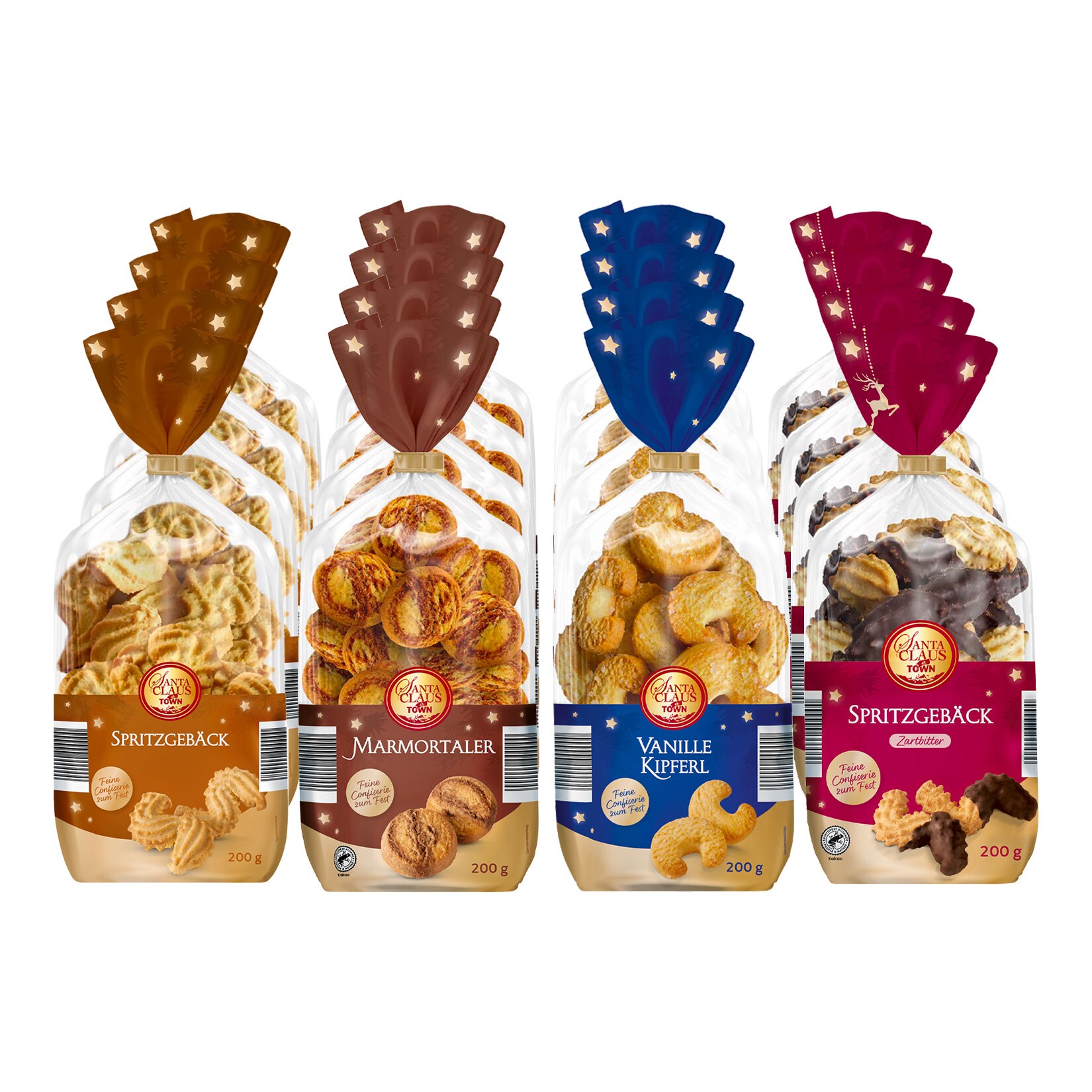 Santa Claus in Town Weihnachtsgebäck 200 g, verschiedene Sorten, 16er Pack