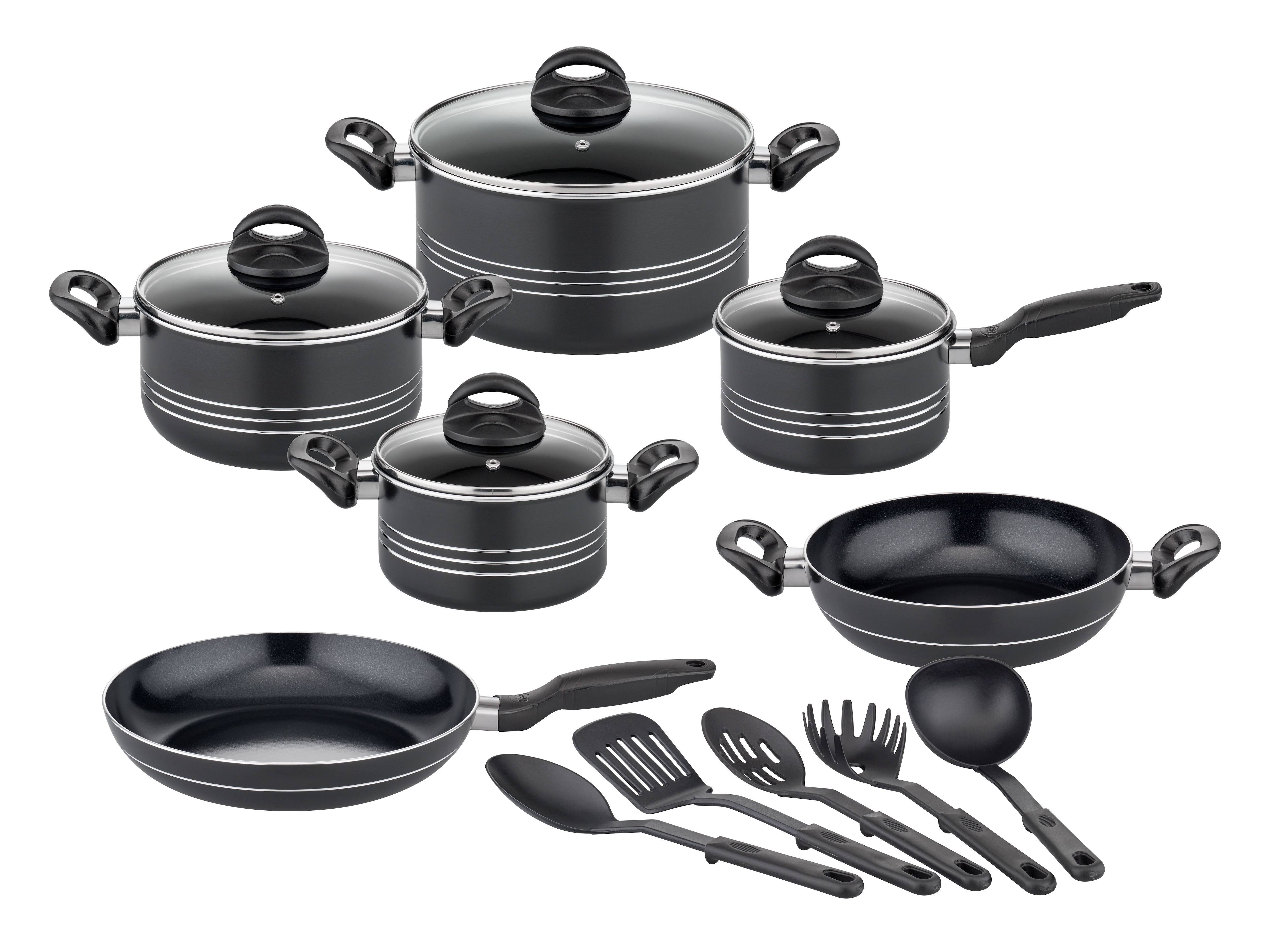 GSW Kochtopf-Set Milano Nero 15-tlg. - Bild 1