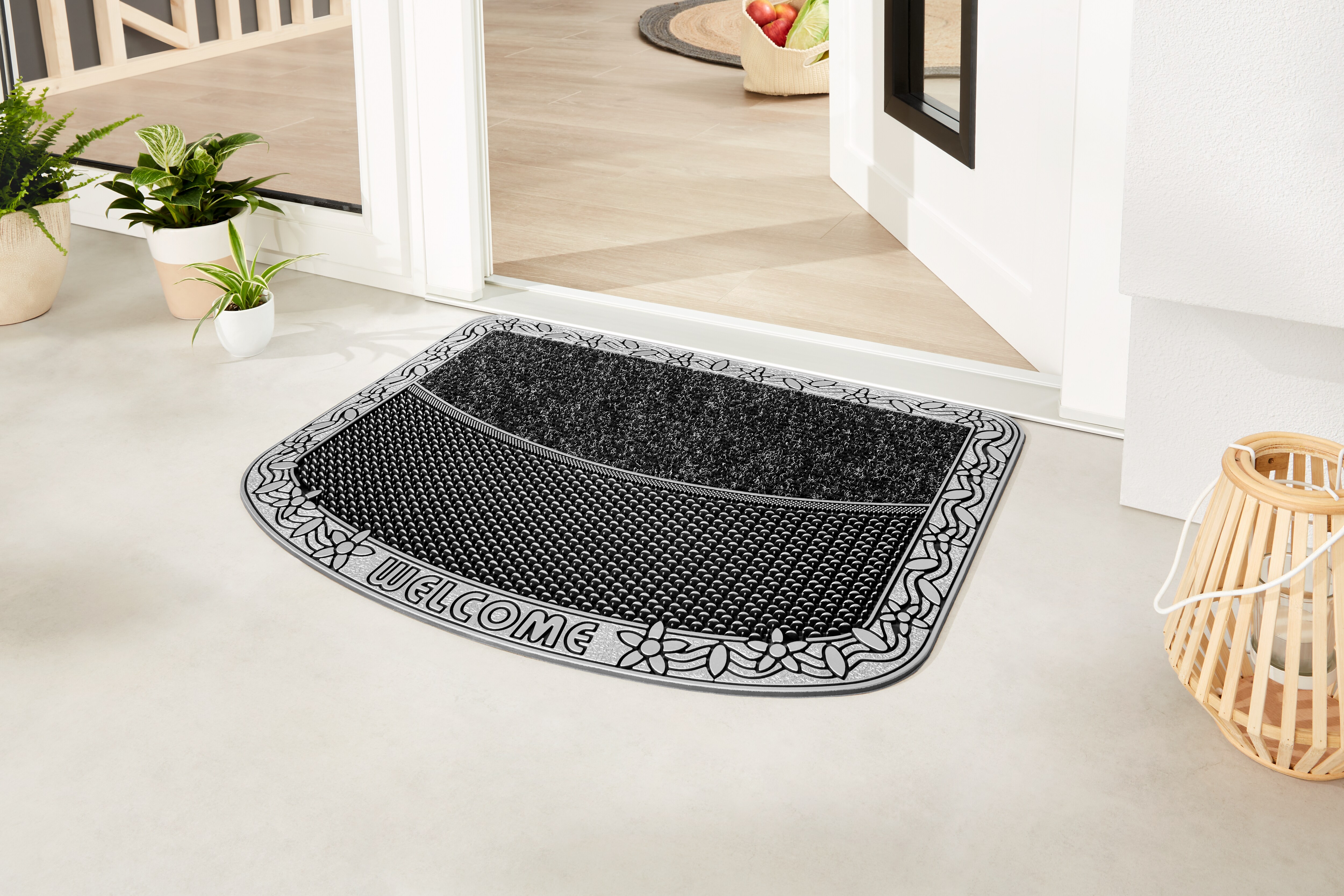 Outdoor Fussmatte -versch. Ausf&uuml;hrungen -TwinClean halbrund, anthrazit - Bild 1