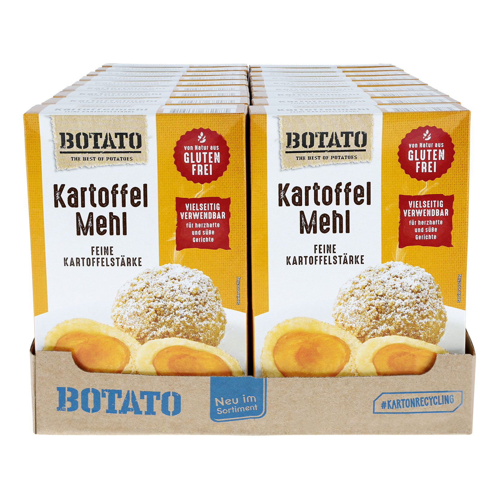 Botato Kartoffelmehl feine Kartoffelst&auml;rke 500 g, 18er Pack - Bild 1
