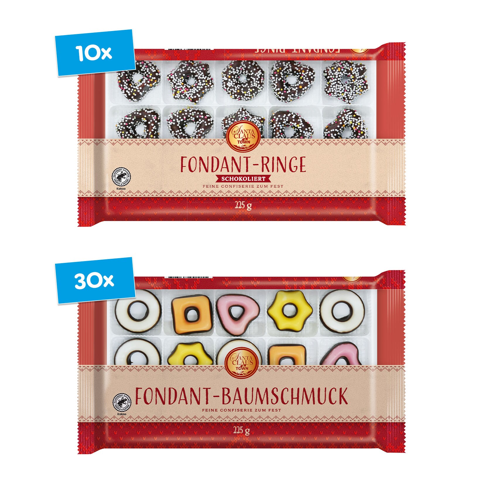 Santa Claus in Town Fondant 225 g, verschiedene Sorten, 40er Pack - Bild 1