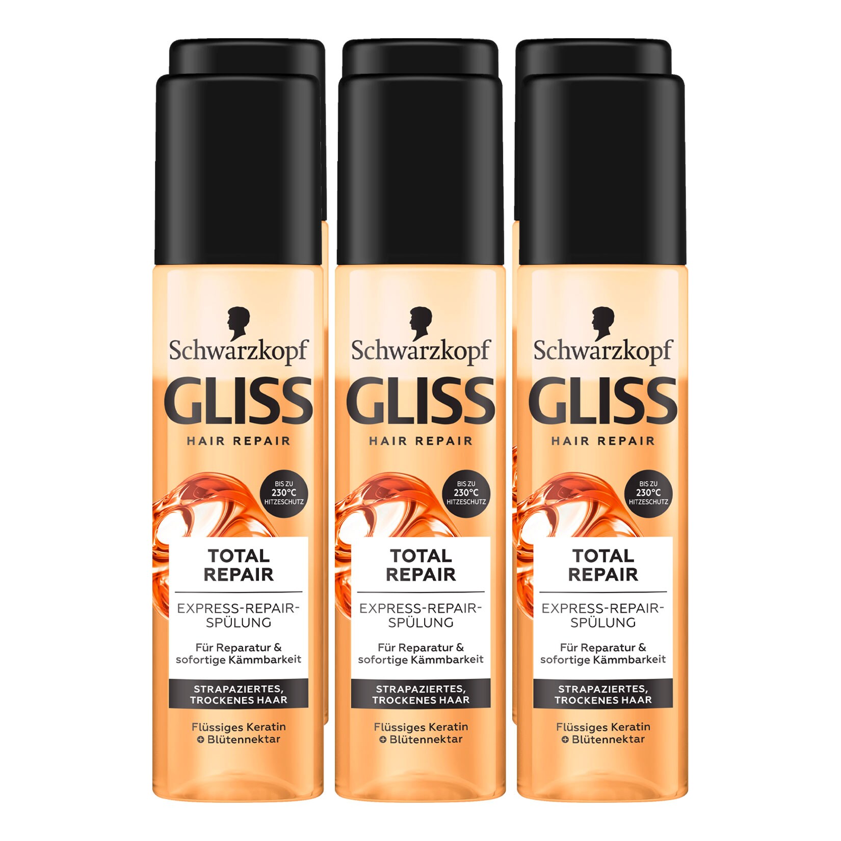 Schwarzkopf Gliss Express-Repair-Sp&uuml;lung Total Repair 200 ml, 6er Pack - Bild 1