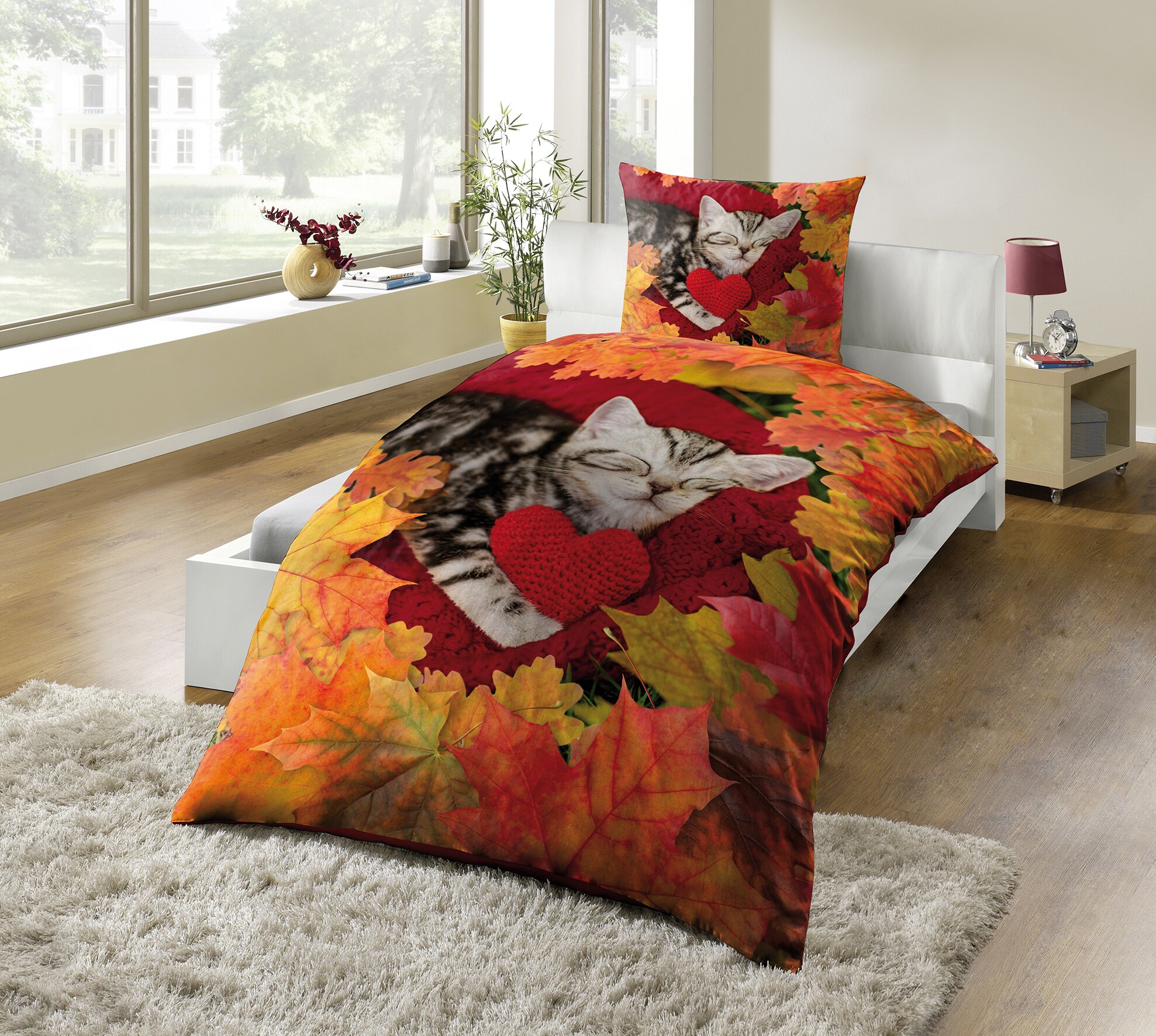 Dekor Bettw&auml;sche Fotodruck - versch. Ausf&uuml;hrungen -Katze - Bild 1