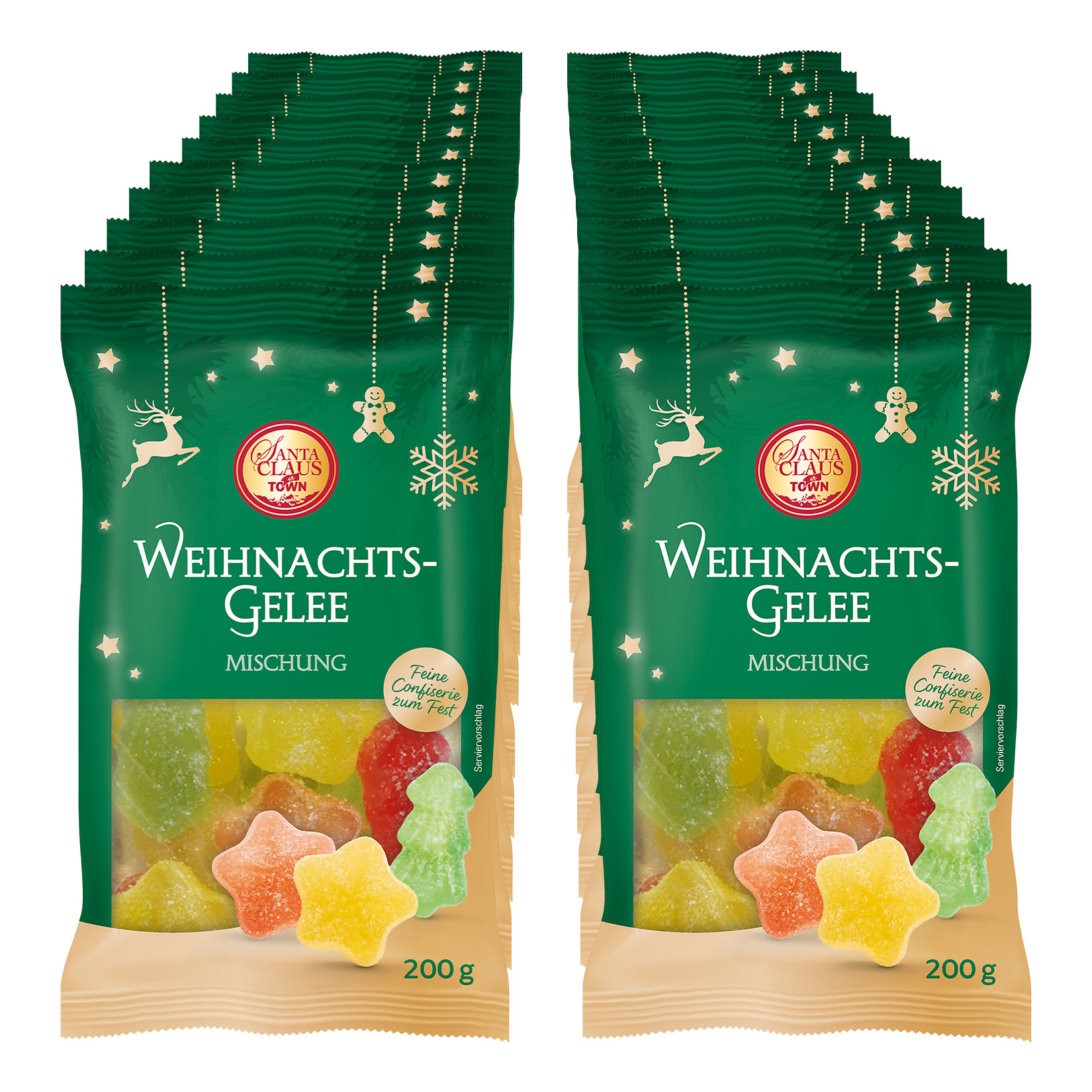 Santa Claus in Town Weihnachtsgelee Mischung 200 g, 20er Pack - Bild 1