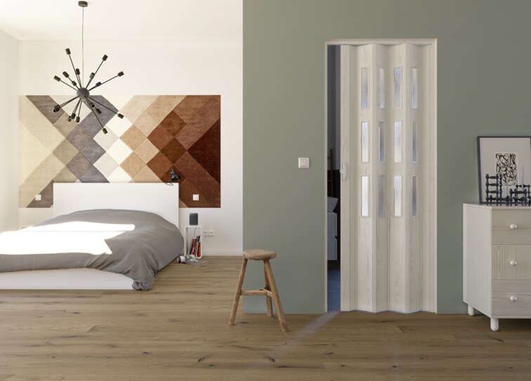 Falttür Luciana esche weiß 3 Fenster B 88,5 H 202 cm