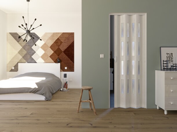 Falttür Luciana esche weiß 4 Fenster B 88,5 H 202 cm