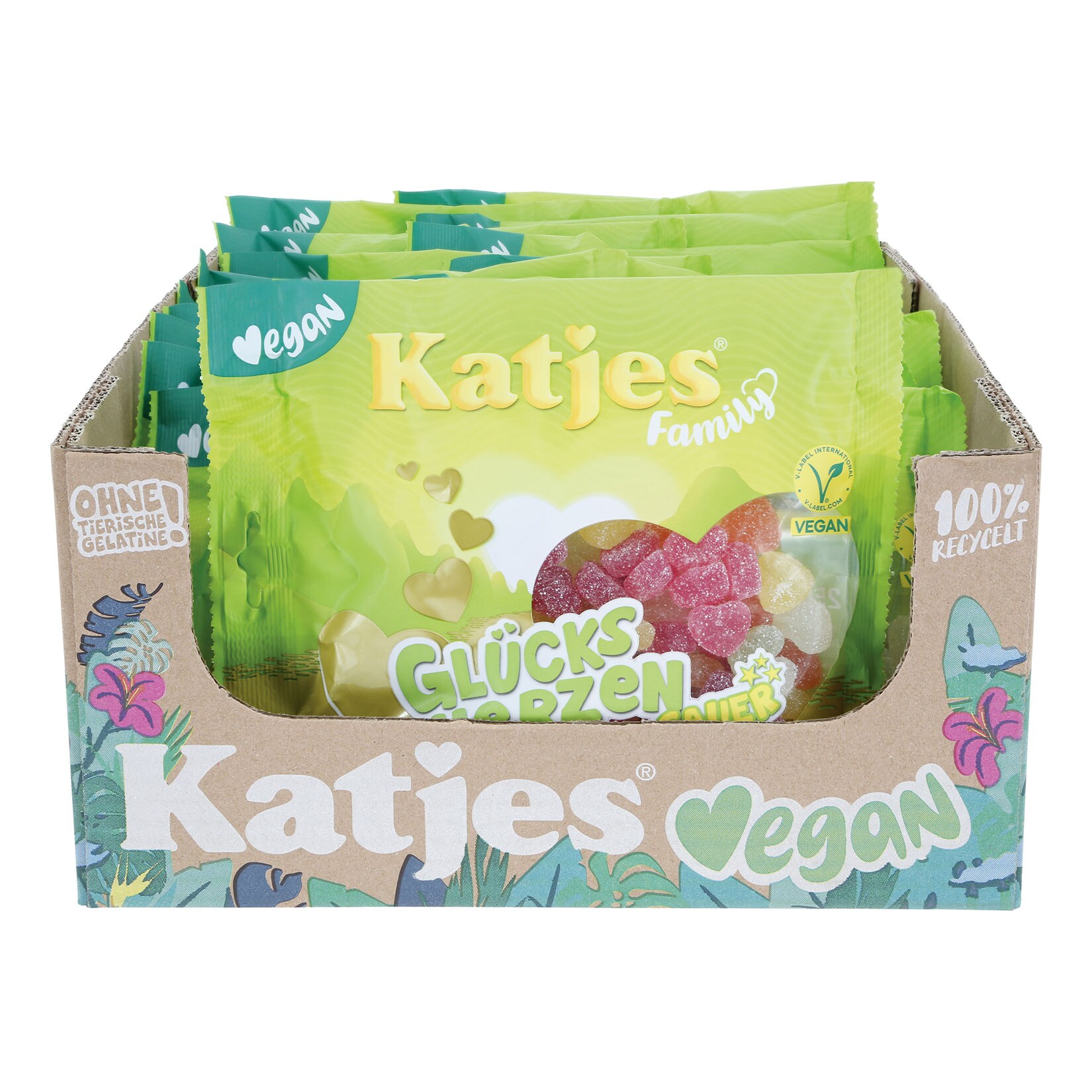 Katjes Family Fruchtgummi Gl&uuml;cksherzen sauer 250 g, 22er Pack - Bild 1