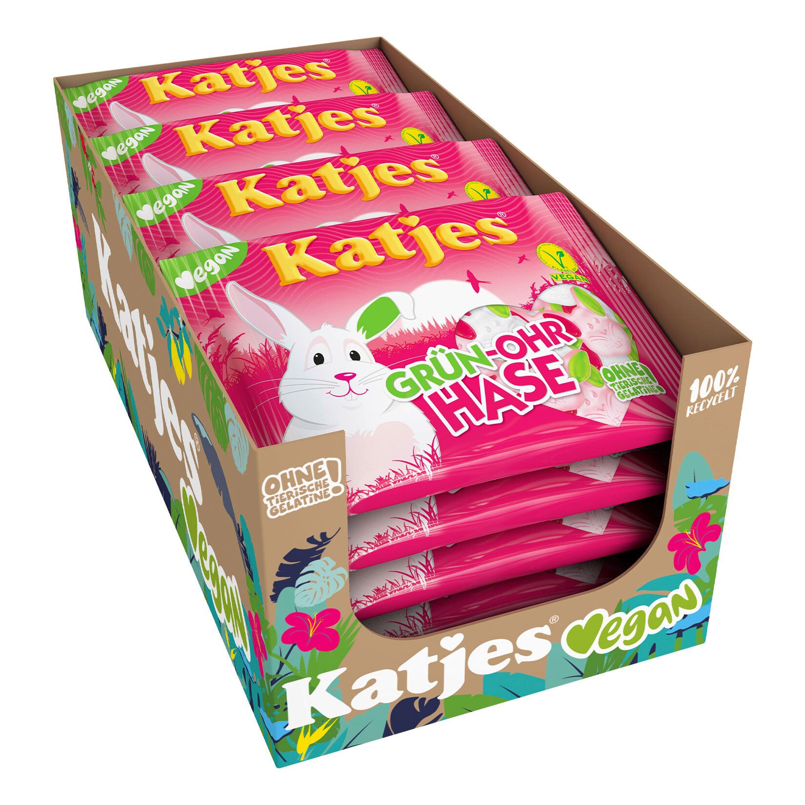 Katjes Fruchtgummi Grün-Ohr Hase 175 g, 16er Pack