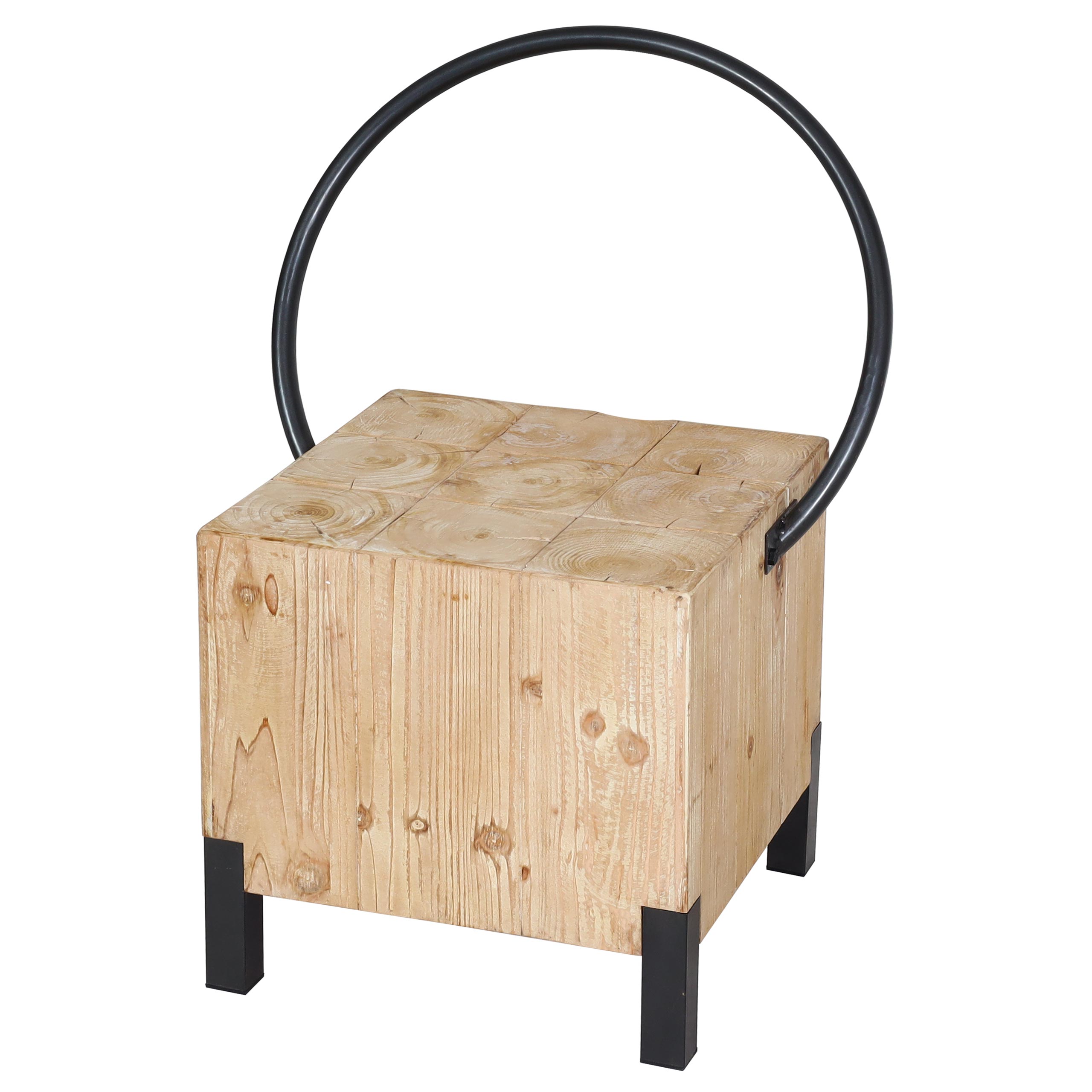 Esszimmerstuhl MCW-L76, Besucherstuhl Hocker, Industrial Metall Massiv-Holz MVG-zertifiziert, natur - Bild 1