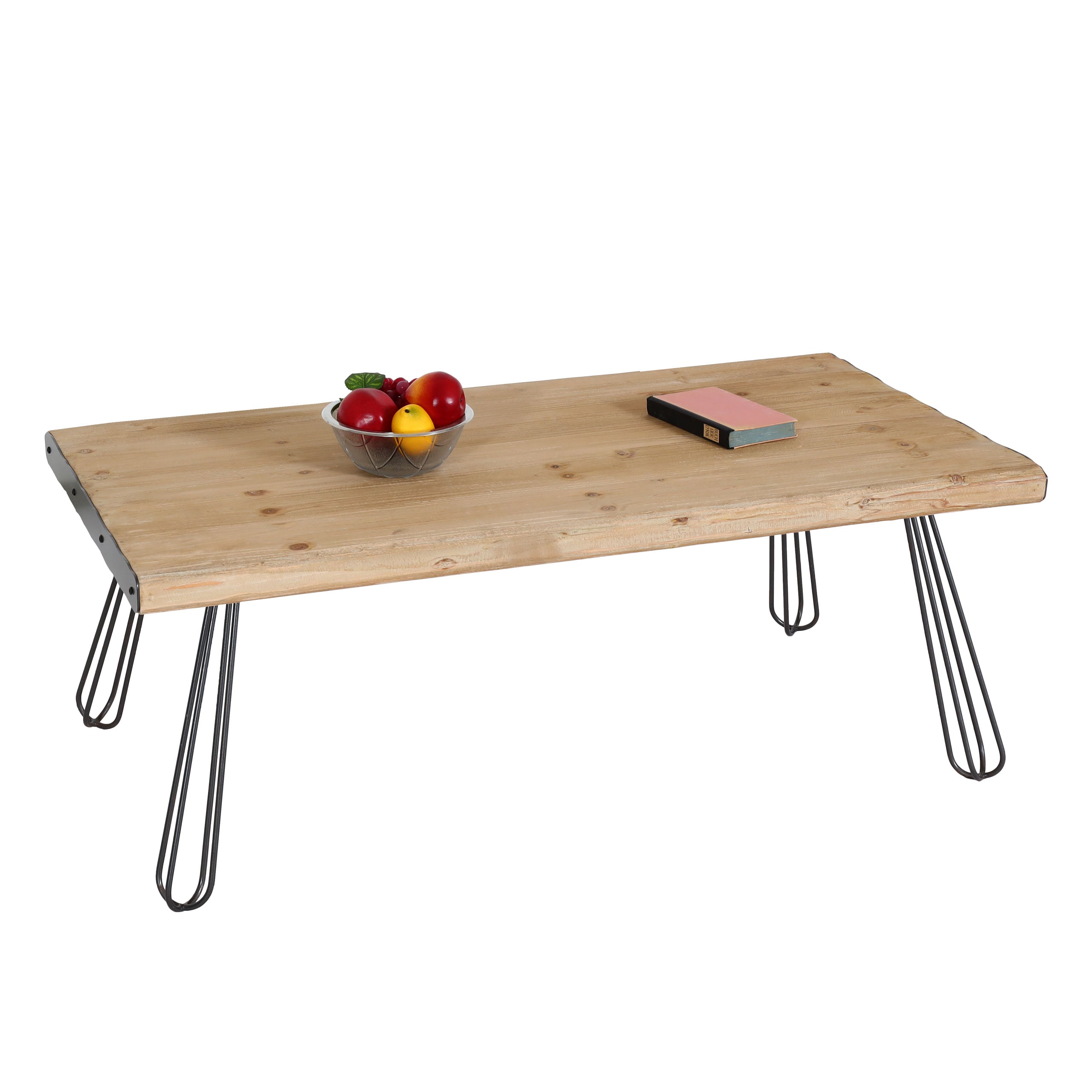 Couchtisch MCW-L73, Tisch Wohnzimmertisch, Industrial Massiv-Holz MVG-zertifiziert 120x60cm, natur - Bild 1