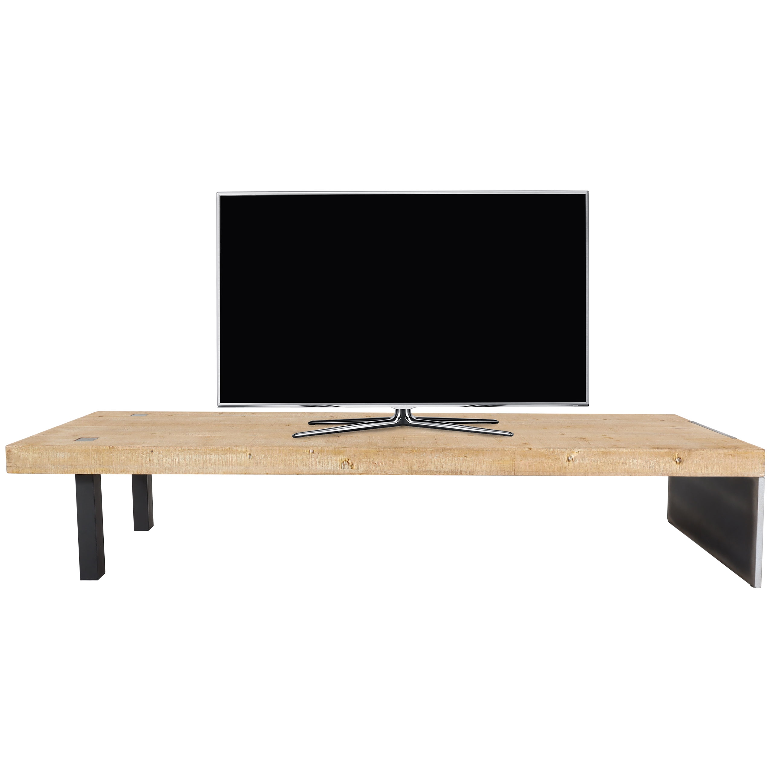 Lowboard MCW-L75, TV-Rack Fernsehtisch TV-Tisch, Industrial Massiv-Holz MVG-zertifiziert 40x200x60cm, natur - Bild 1