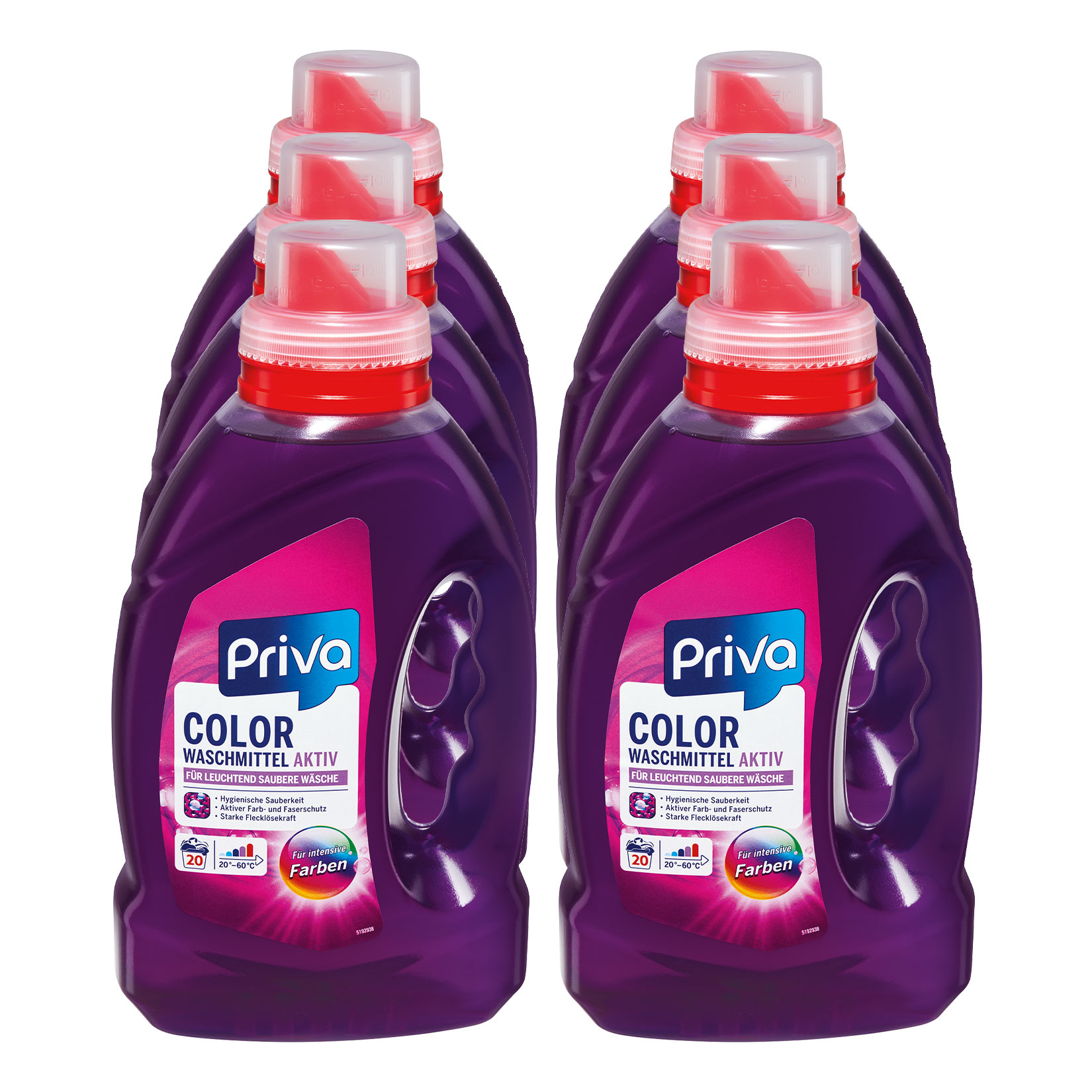 Priva Colorwaschmittel fl&uuml;ssig 20 WL , 6er Pack - Bild 1