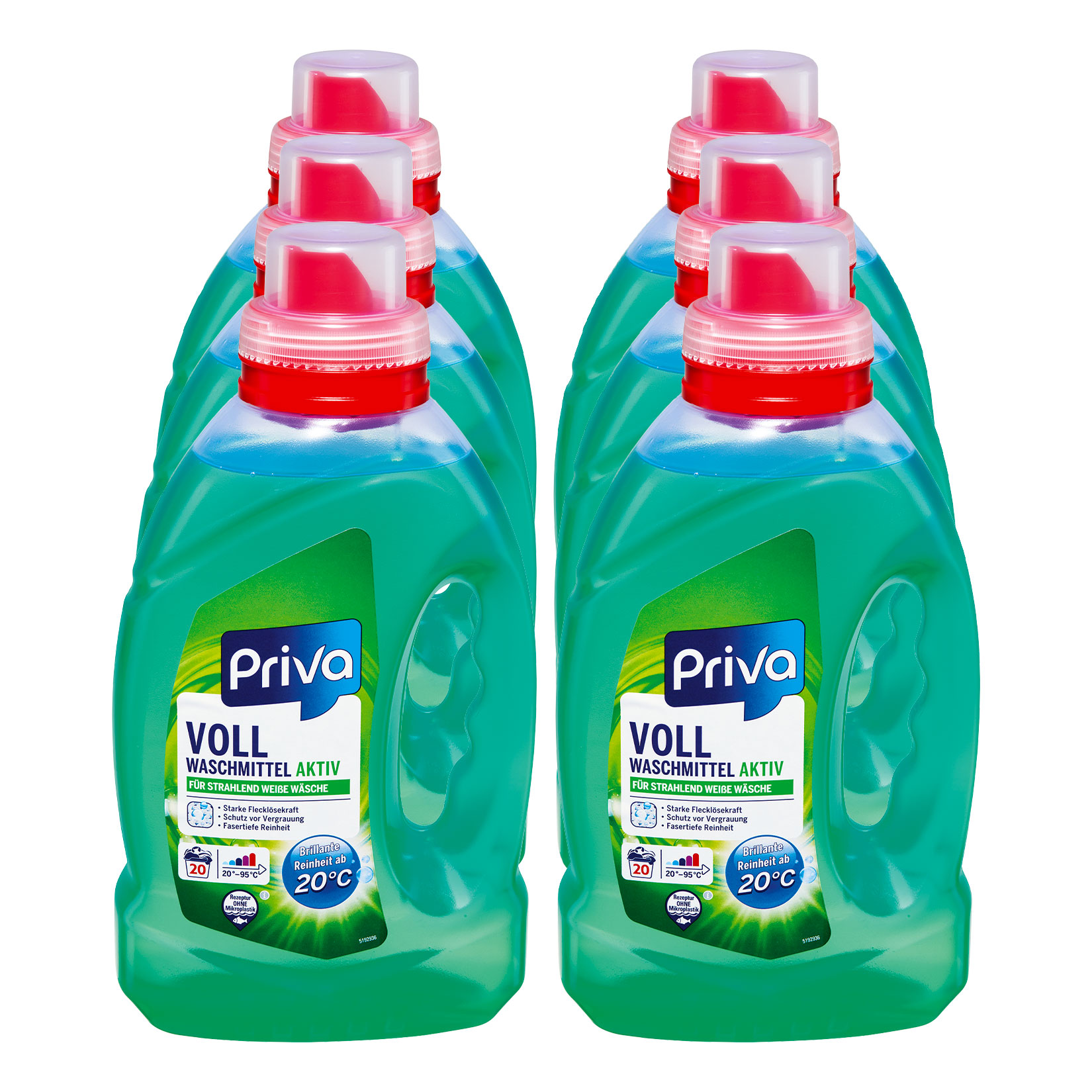 Priva Vollwaschmittel fl&uuml;ssig 20 WL, 6er Pack - Bild 1