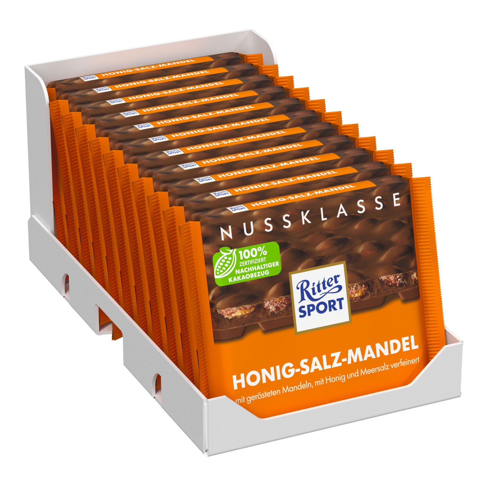 Ritter Sport Nussklasse Honig-Salz-Mandel 100 g, 11er Pack - Bild 1