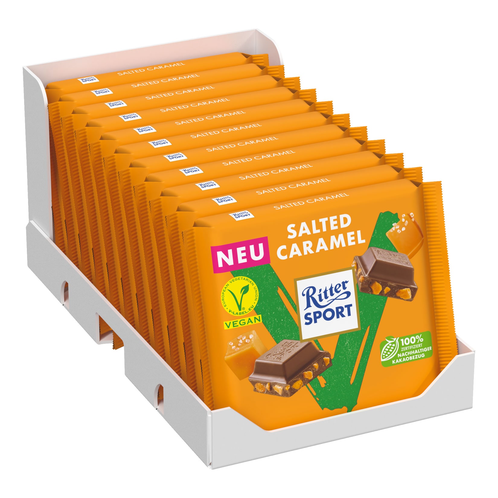 Ritter Sport Vegan Salted Caramel 100 g, 11er Pack - Bild 1