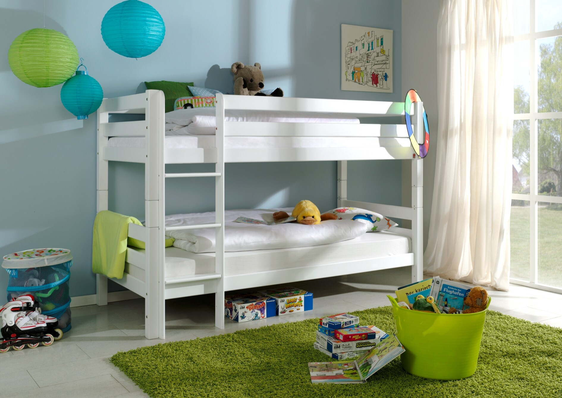 Relita - Etagenbett BENI Buche massiv wei&szlig; lackiert - Bild 1