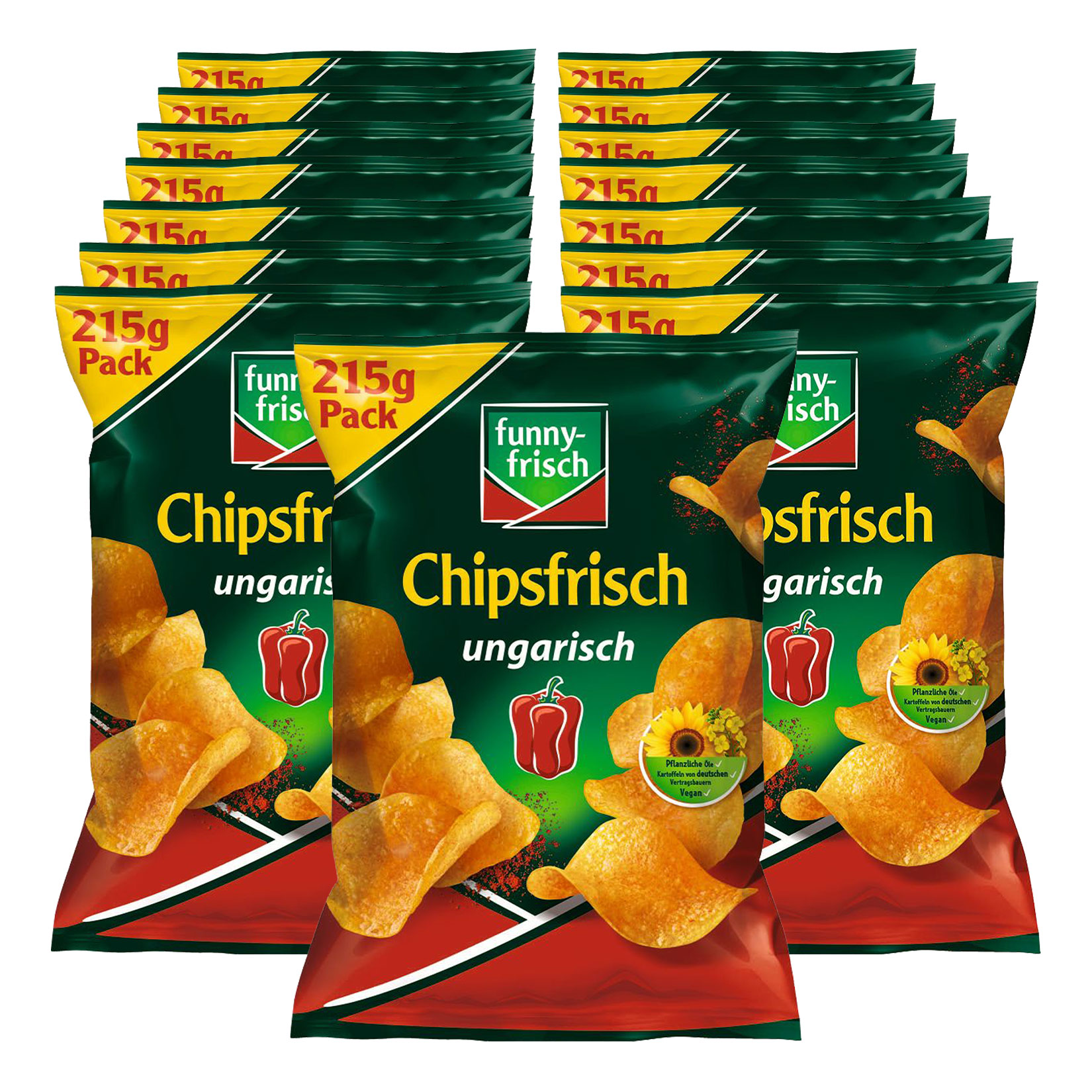 funny-frisch Chipsfrisch ungarisch 215 g, 15er Pack - Bild 1