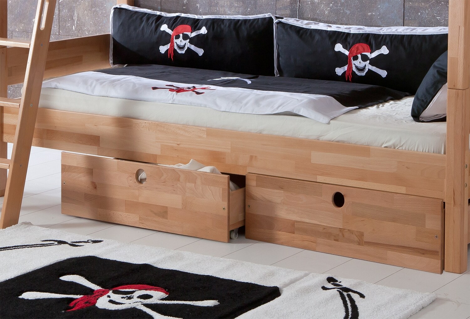 Relita – Schubladen Set zu Etagenbett Stefan Buche massiv natur lackiert, Stabverleimt | 04250468504688