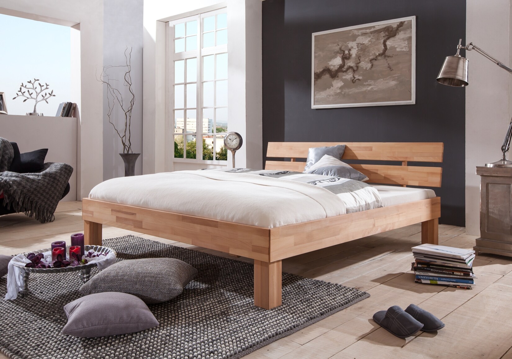 Relita – Futonbett Julia 180 x 200 cm, Buche massiv natur geölt | 04250468525232