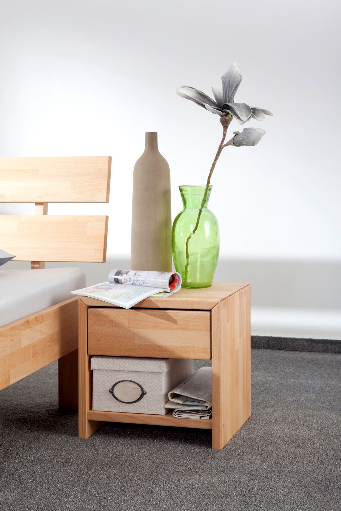 Relita – Nachtkonsole Julia mit 1 Schublade, Buche massiv natur geölt | 04250468525263