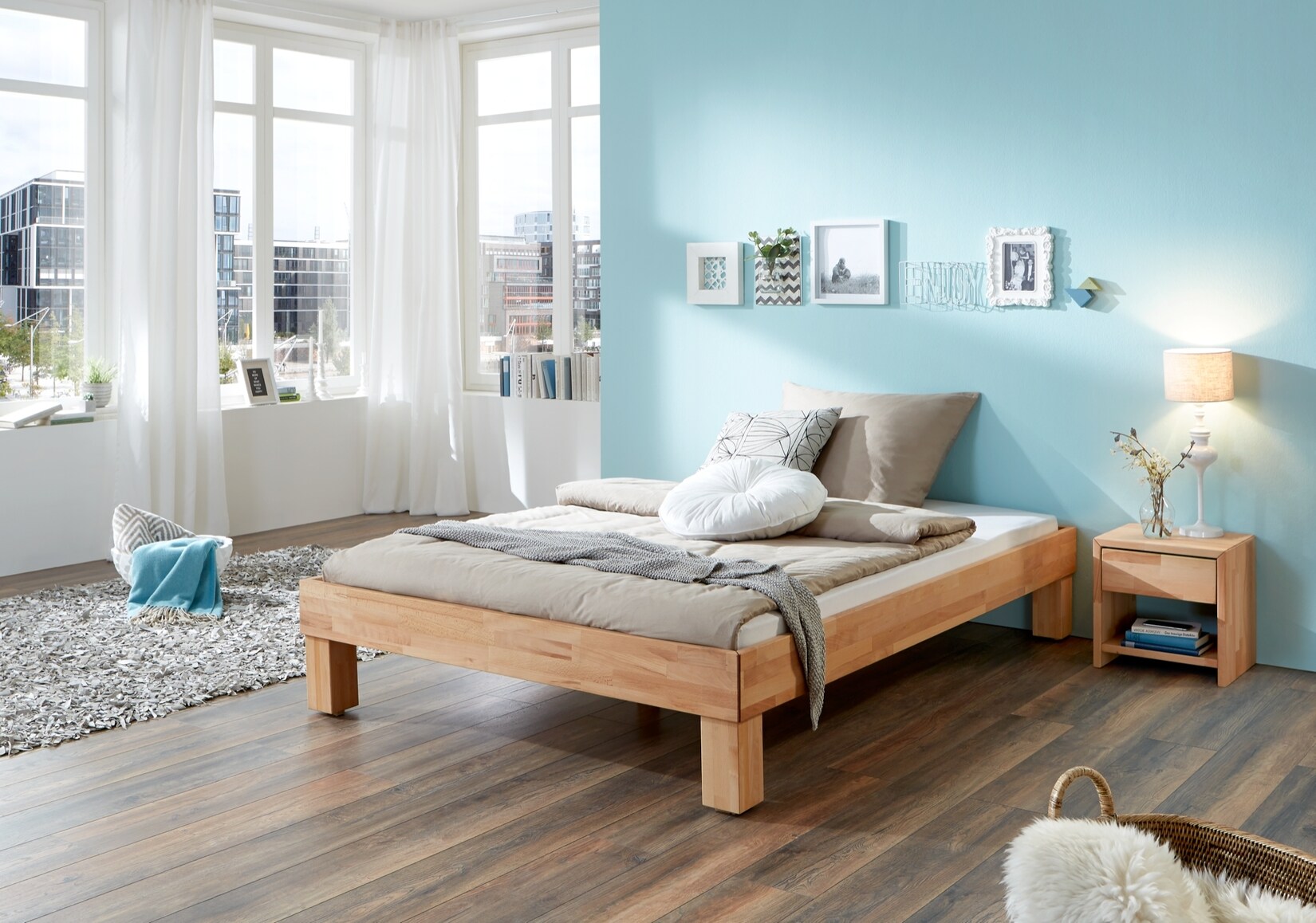 Relita – Futonbett Manuela, ohne Kopfteil, 100×200 Buche massiv natur geölt | 04250468557929