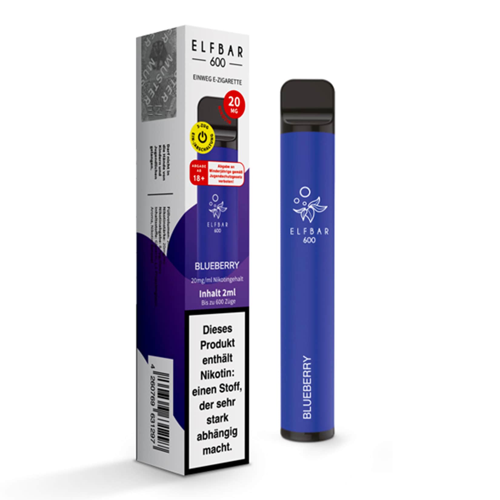Elf Bar 600 Einweg E-Zigarette Blueberry, 2 ml, 2.0% Nikotin online kaufen  bei Netto