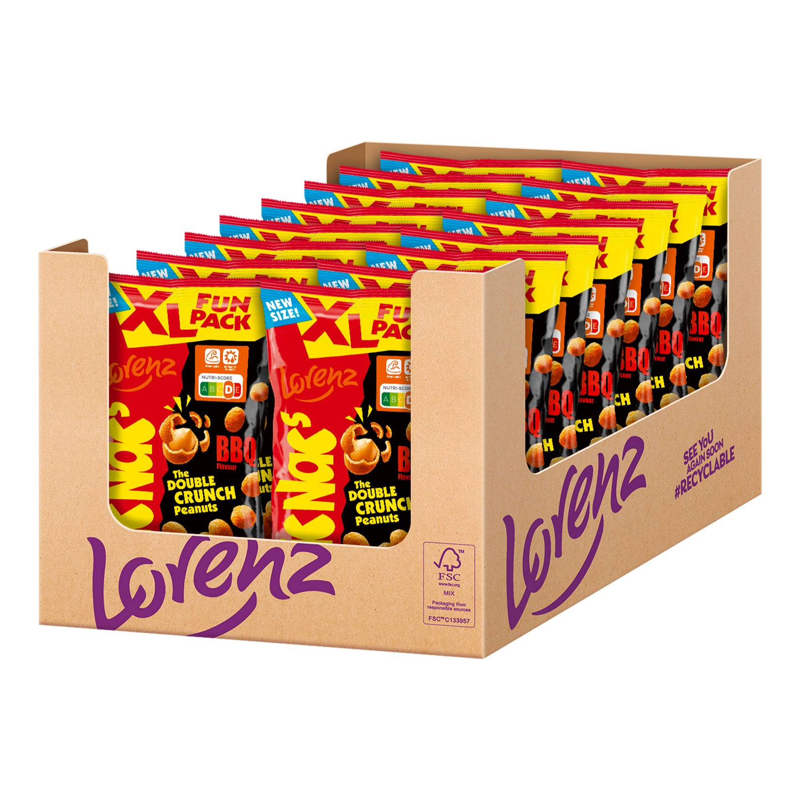 Lorenz Nic Nacs XL Fun BBQ 170 g, 16er Pack - Bild 1