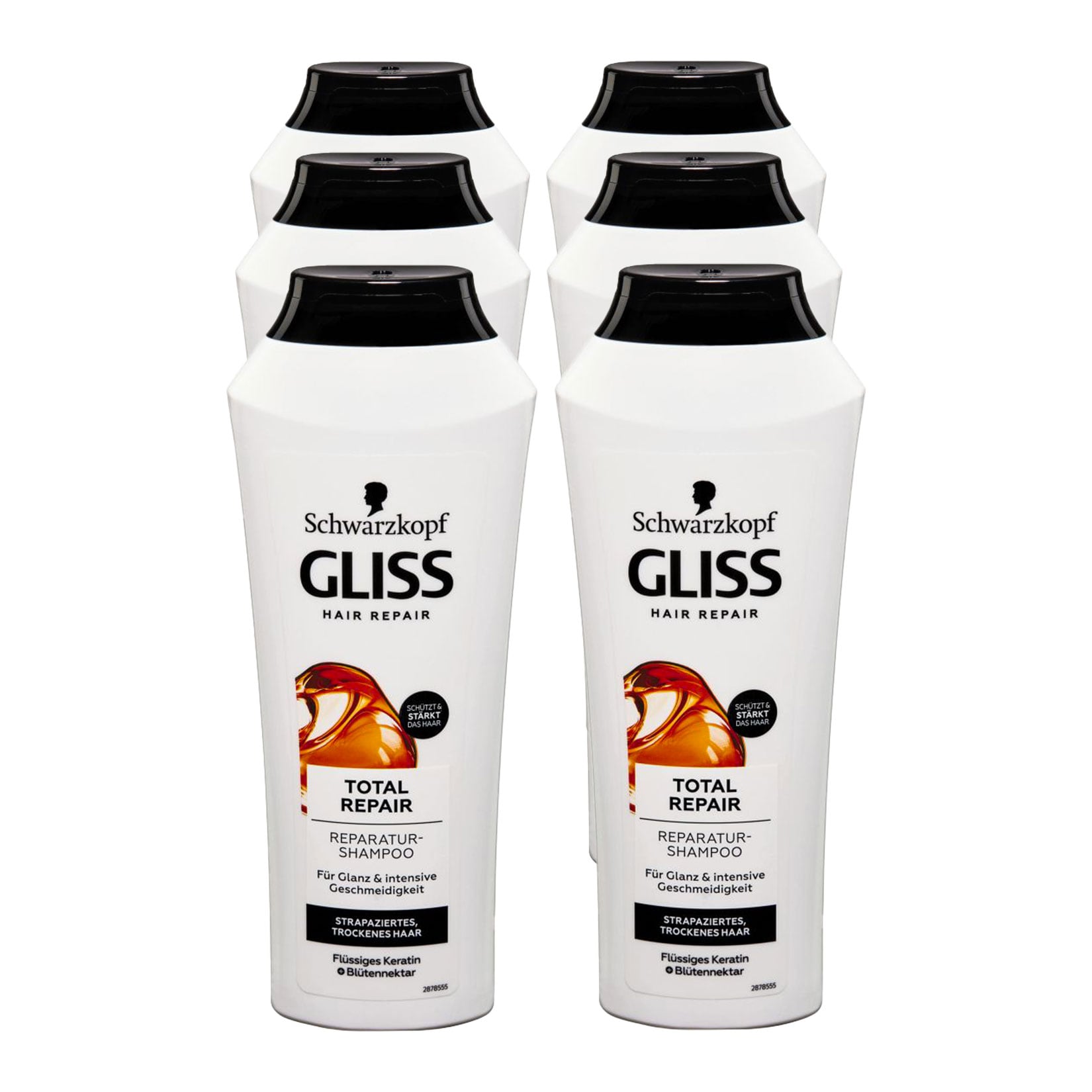 Schwarzkopf Gliss Total Repair Reparatur-Shampoo 250 ml, 6er Pack - Bild 1