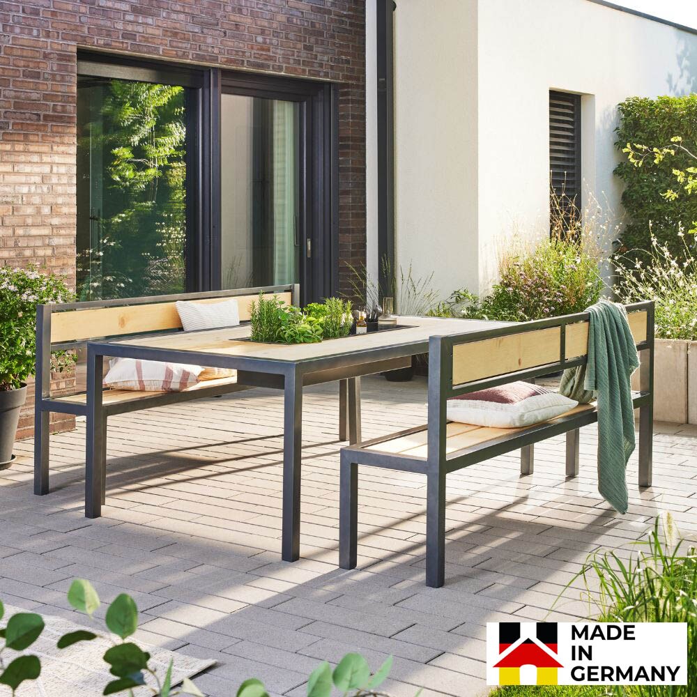 HOME DELUXE Sitzgarnitur aus Lärche NAXOS 200 x 43 cm Made in Germany