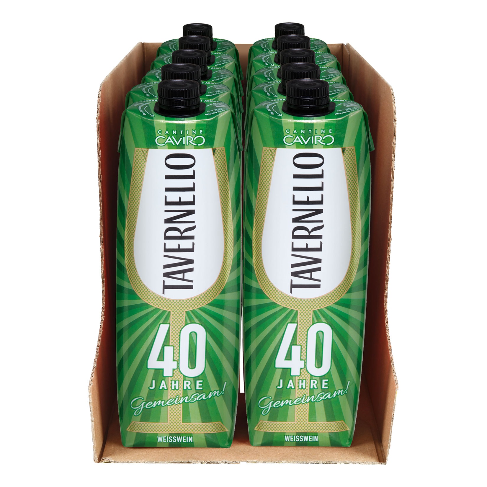 Tavernello Bianco Vino d'Italia 10,5 % vol 1 Liter, 10er Pack - Bild 1