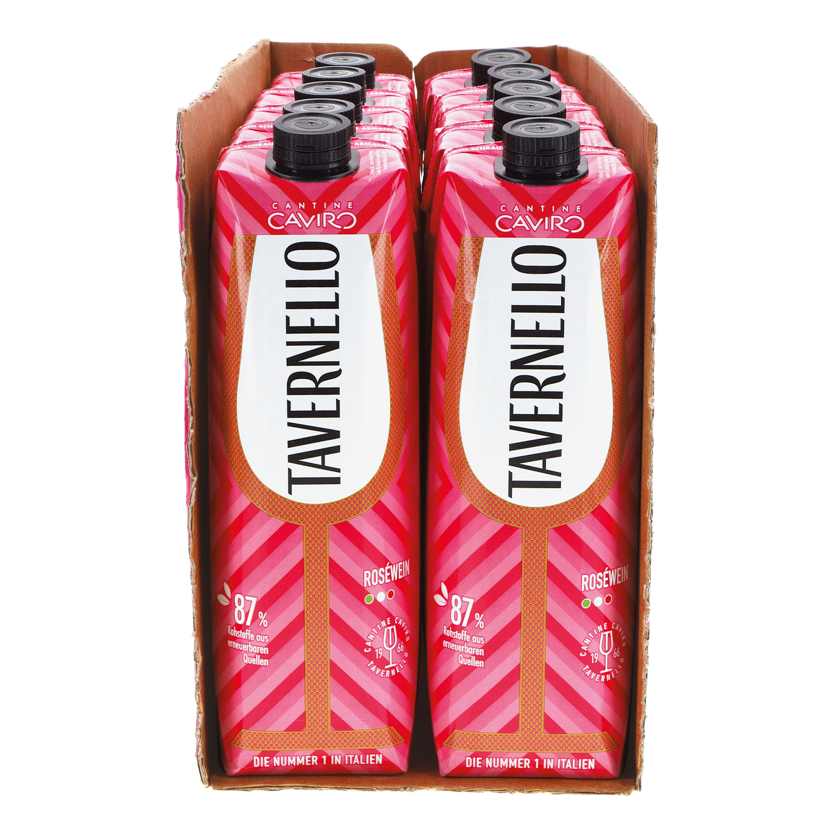 Tavernello Rosato Vino d'Italia 11,0 % vol 1 Liter, 10er Pack - Bild 1