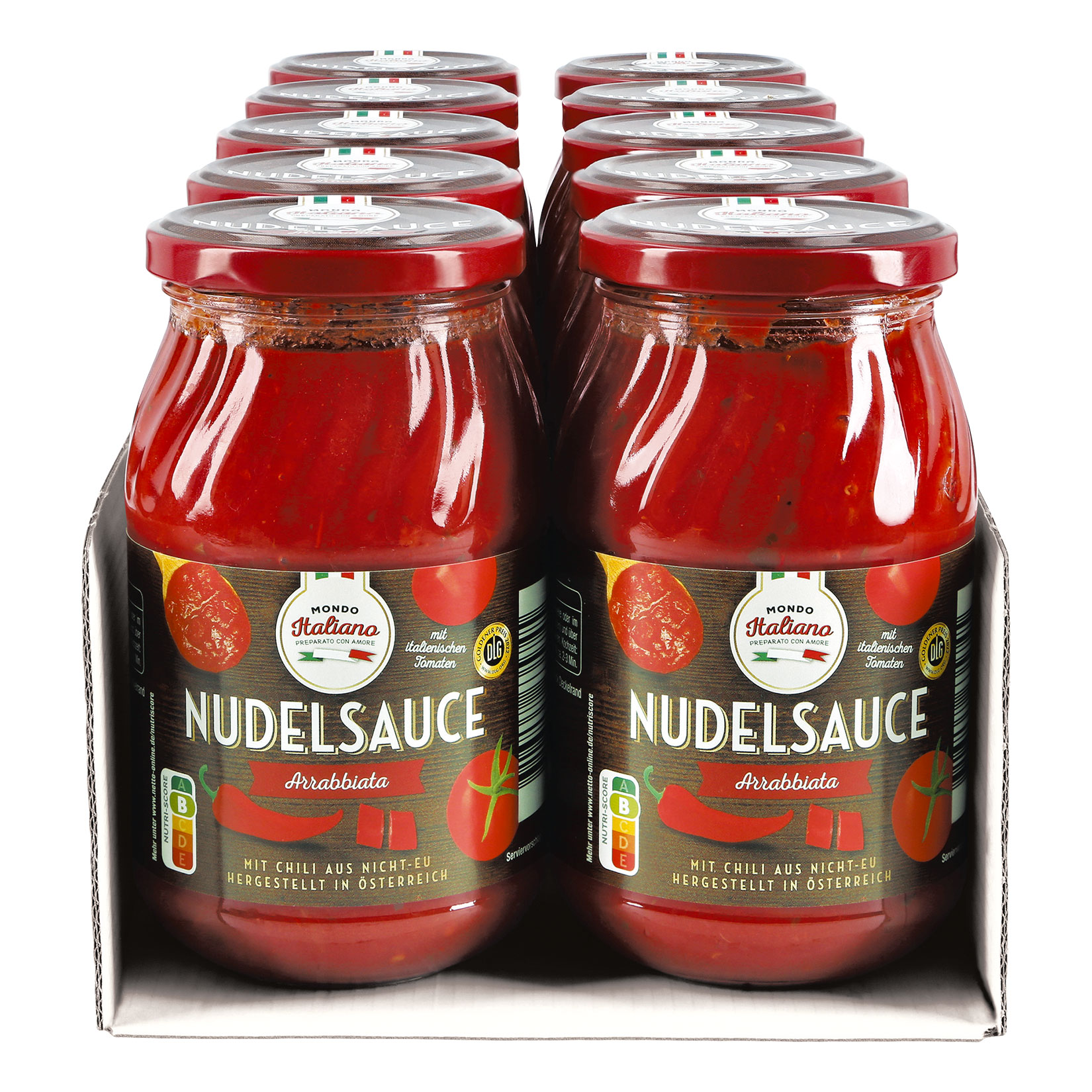Mondo Italiano Nudelsauce Arrabbiata 420 g, 10er Pack - Bild 1
